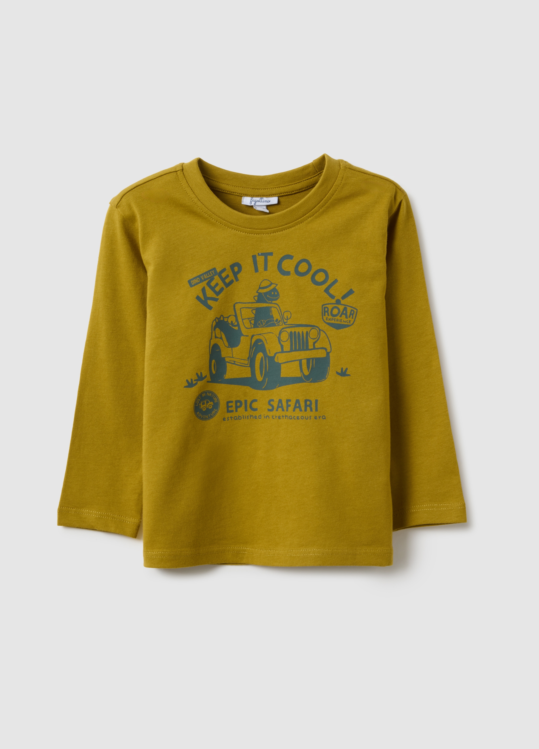 FAGOTTINO, Camiseta Verde De Algodón Puro Regular Fit Para Niño, Niño, Verde Bandera, Talla: 12-18