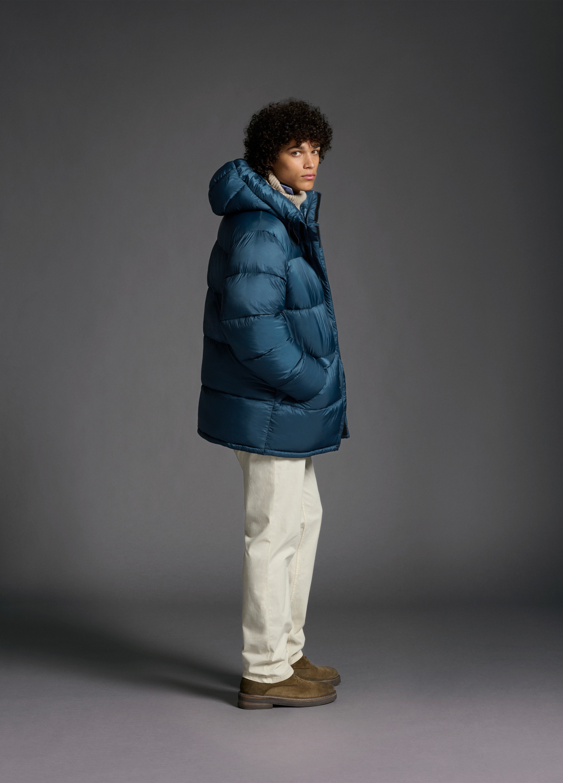 OVS, Piumino The Iconic Puffer Blu Petrolio Con Cappuccio Regolabile, Uomo, Blu, Taglia: XL