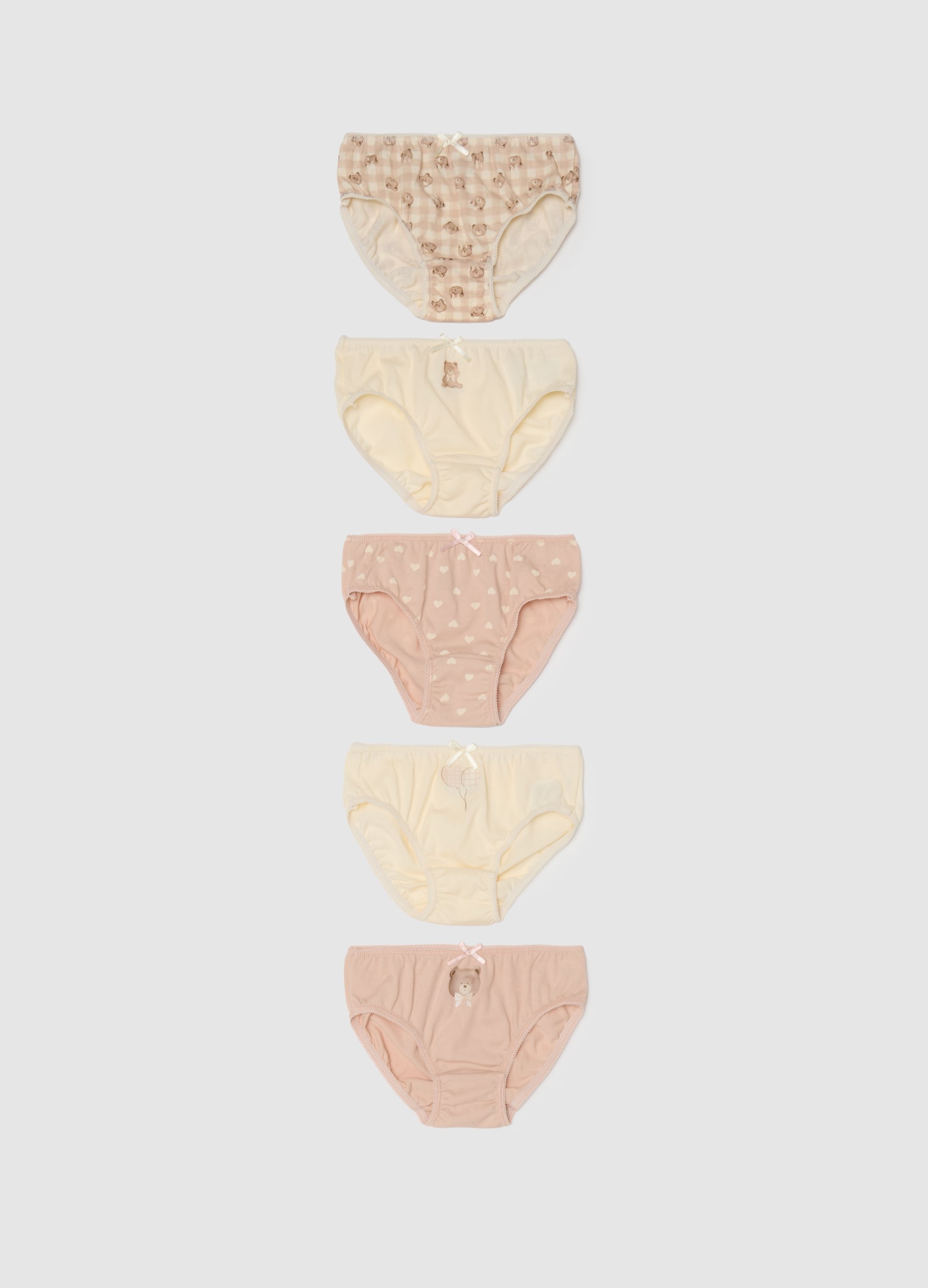 Multipack Mutandine Da Neonata In Puro Cotone Multicolor, Niña, Beige Claro, Talla: 24-30