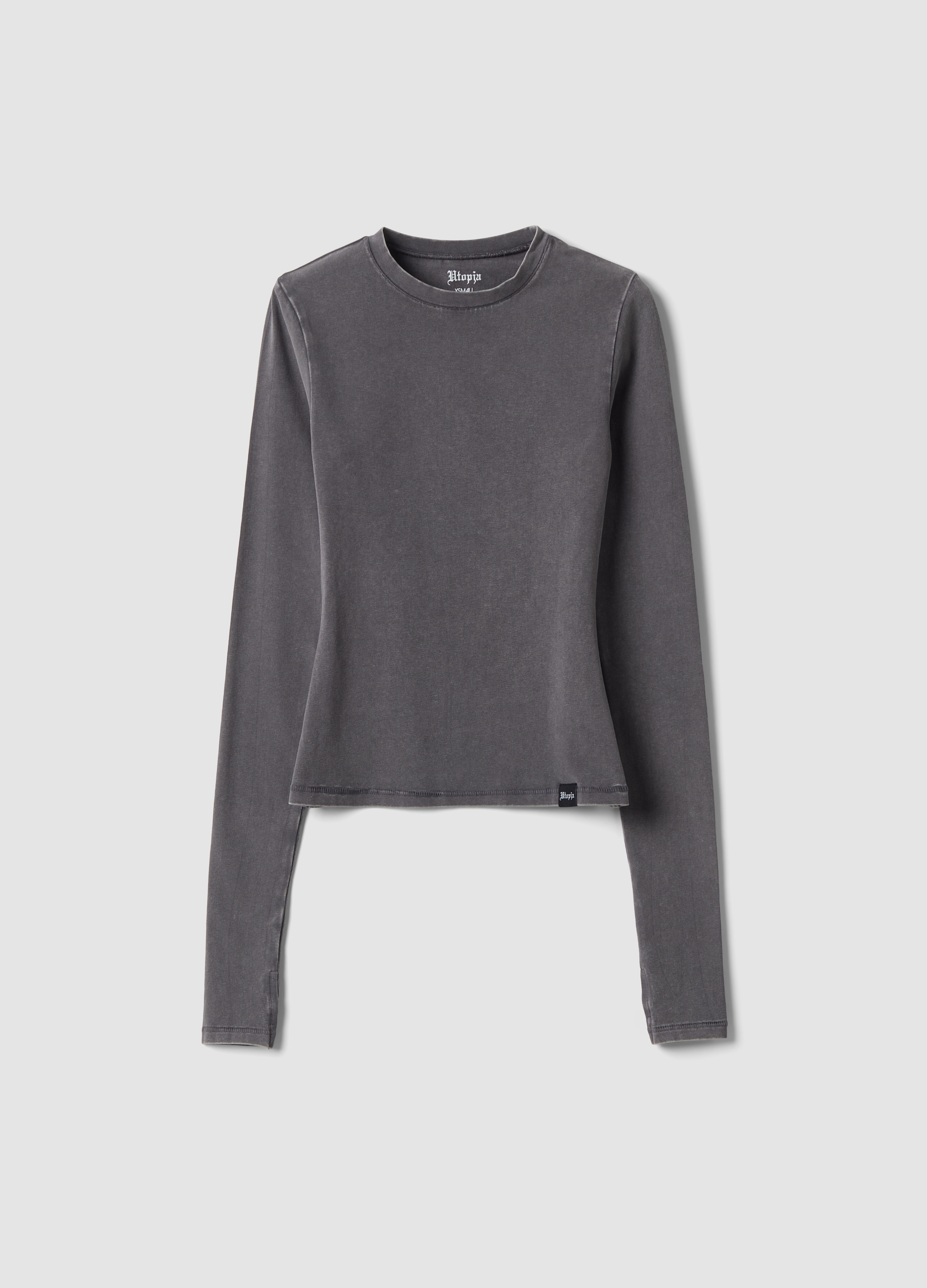 UTOPJA, Perfect Longsleeve Washed Grey, Donna, Grigio, Taglia: XS