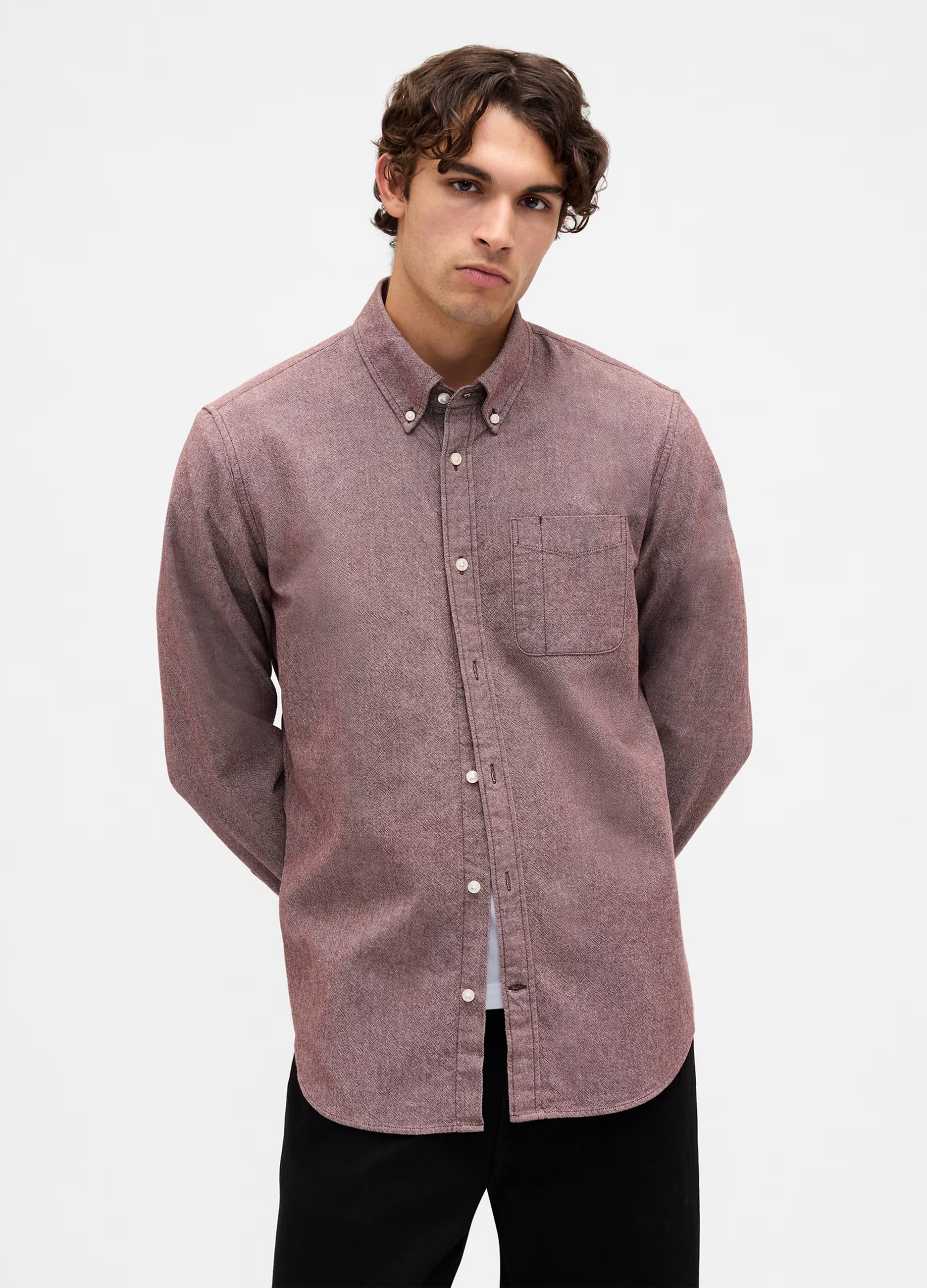 GAP, Camicia In Cotone Regular Fit, Uomo, Marrone, Taglia: L
