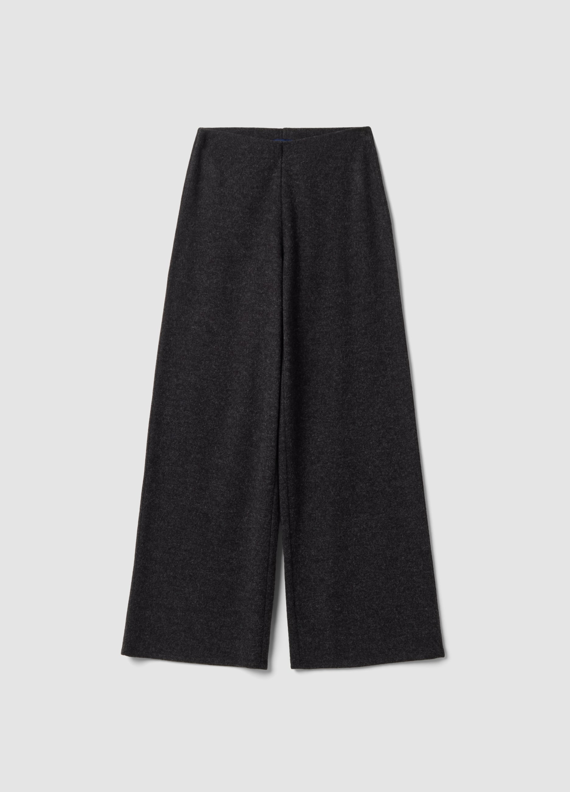 OVS, Pantaloni Grigi In Misto Viscosa Relaxed Fit, Donna, Grigio, Taglia: M