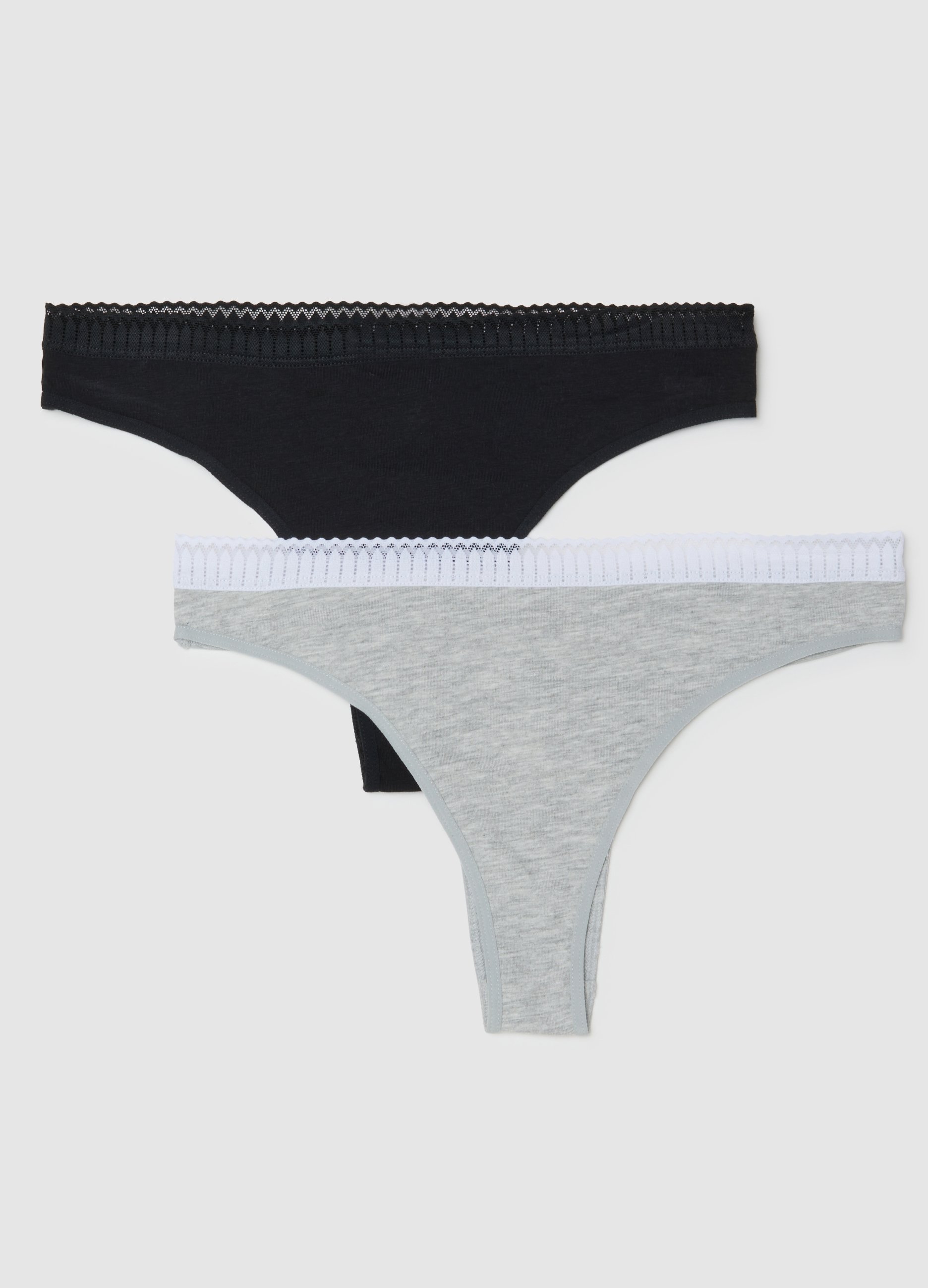 OVS, Bipack Slip Brasiliana In Cotone Elasticizzato Multicolor Regular Fit, Donna, Multicolor, Taglia: 2