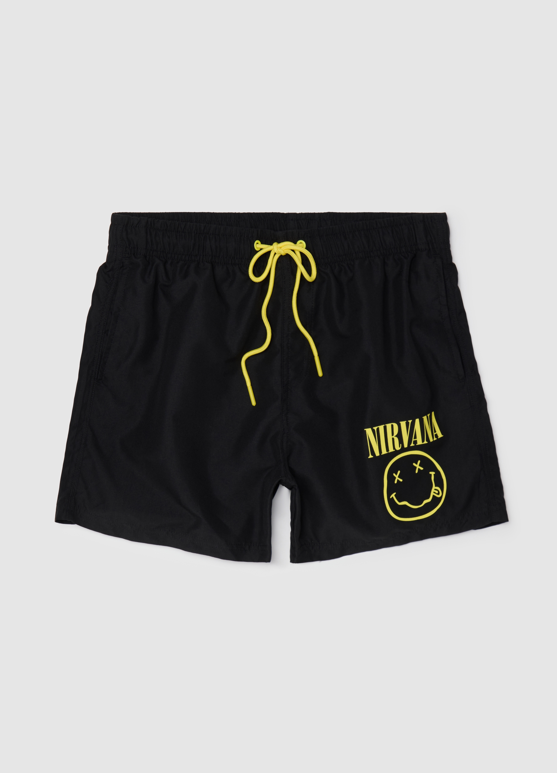 OVS , Boxer Da Bagno Nero Logo Nirvana, Uomo, Nero, Taglia: S