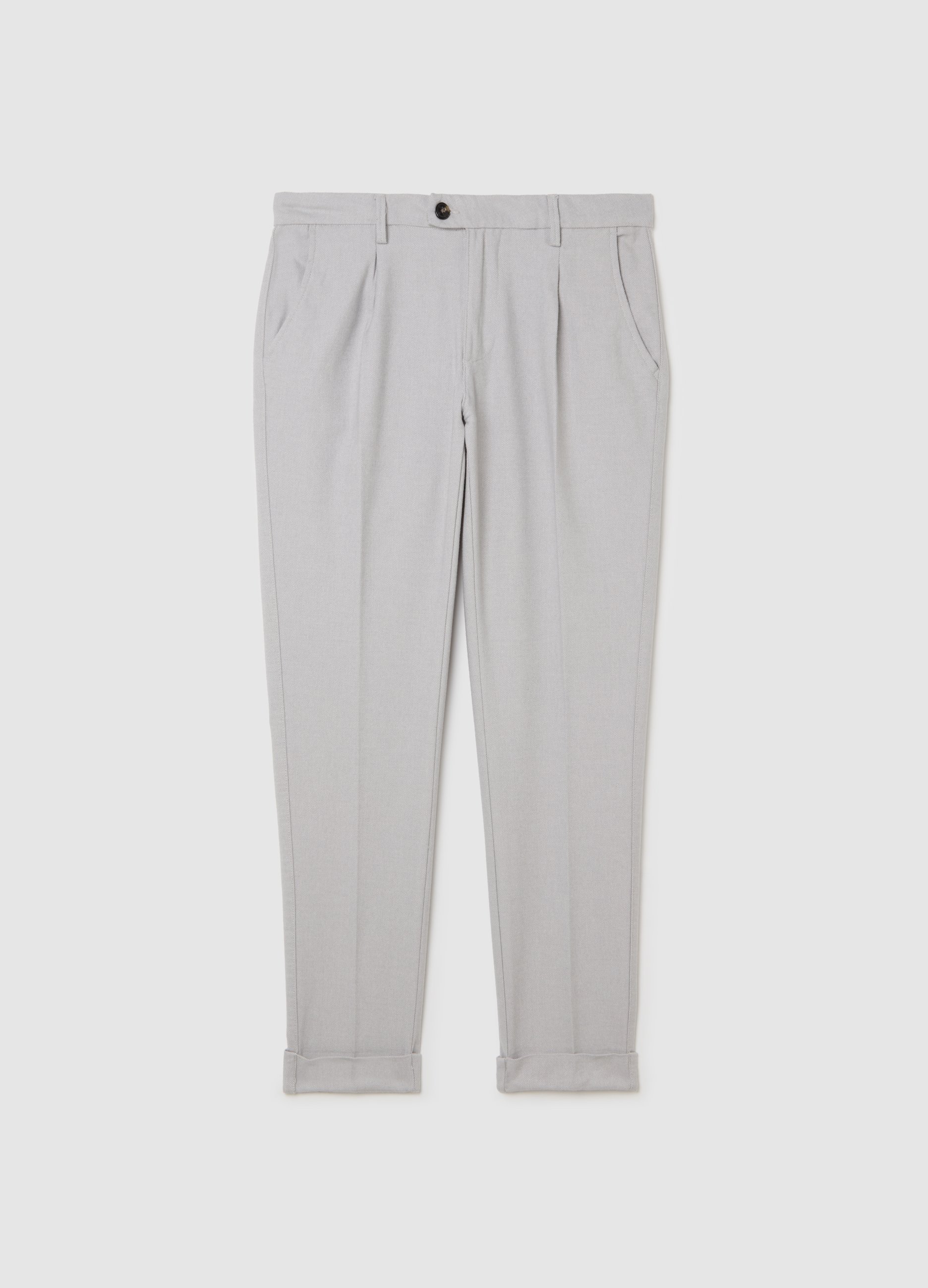 BST.1957, Pantalones Chino Grises Ajuste Cómodo, Hombre, Gris claro, Talla: 54