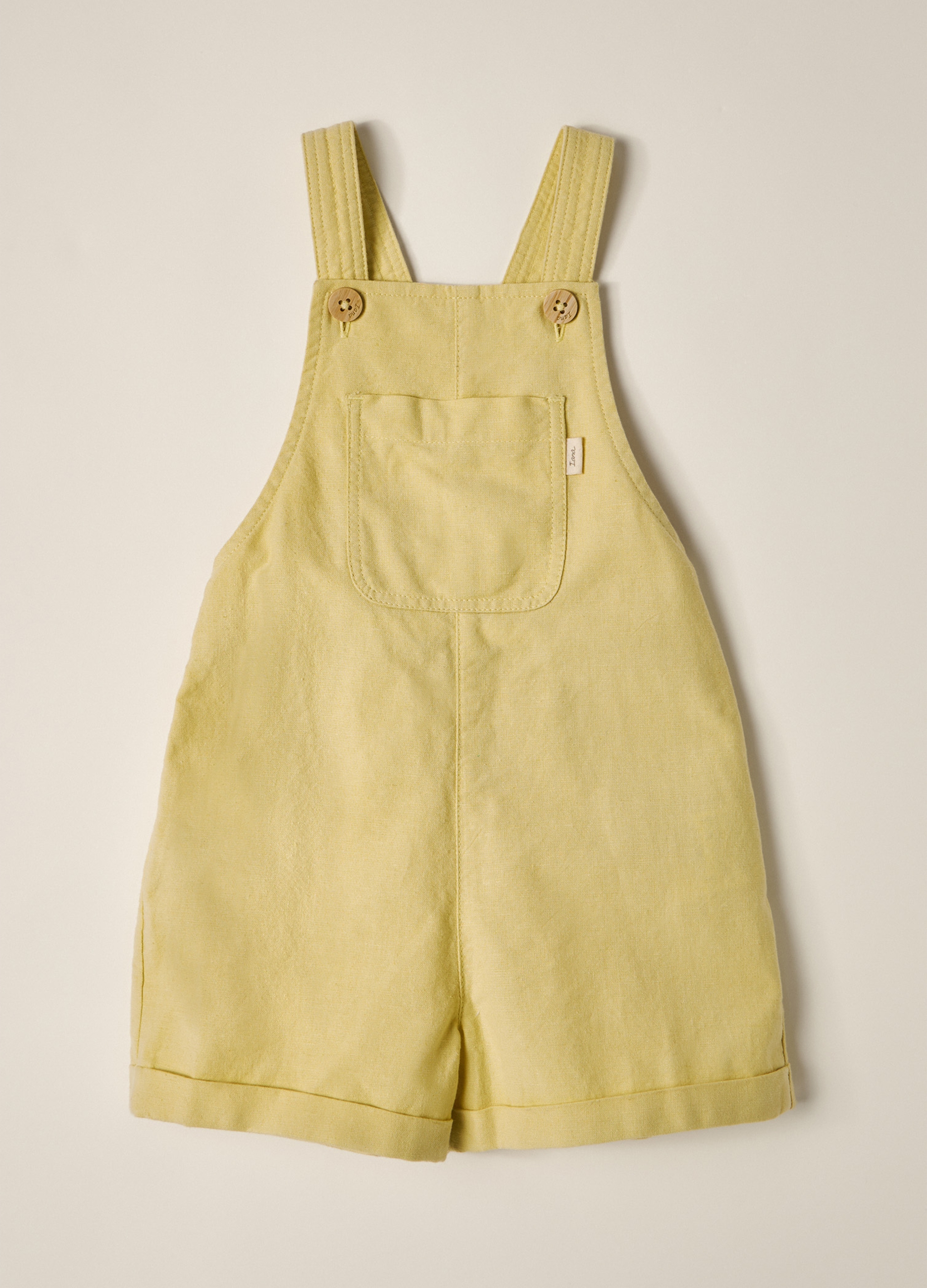 OVS, Salopette Corta Misto Lino Iana Neonato, Giallo, Taglia: 18