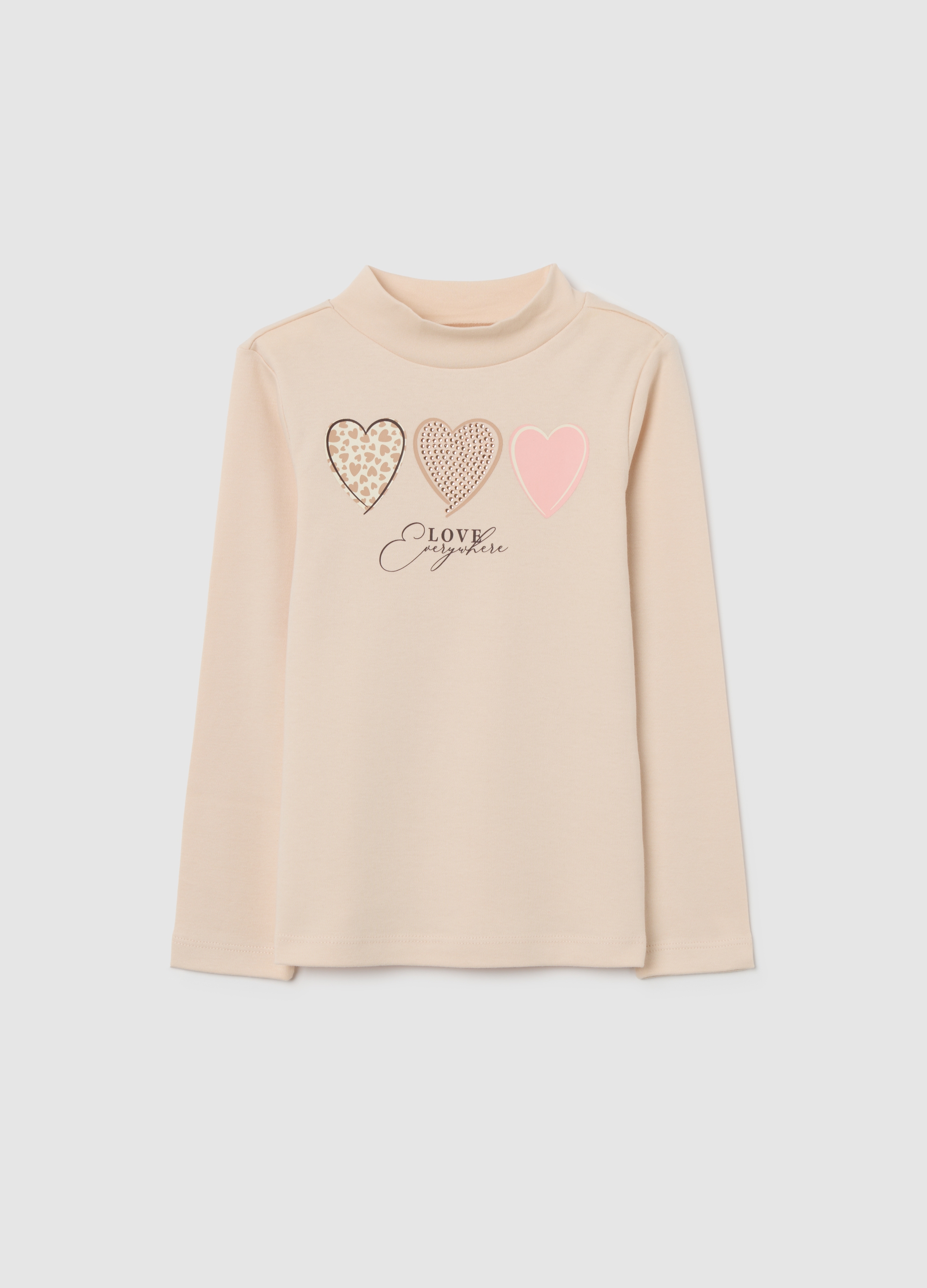 OVS KIDS, Jersey Beige De Algodón Puro Para Niñas, Ajuste Regular, Niña, Beige Claro, Talla: 6-7