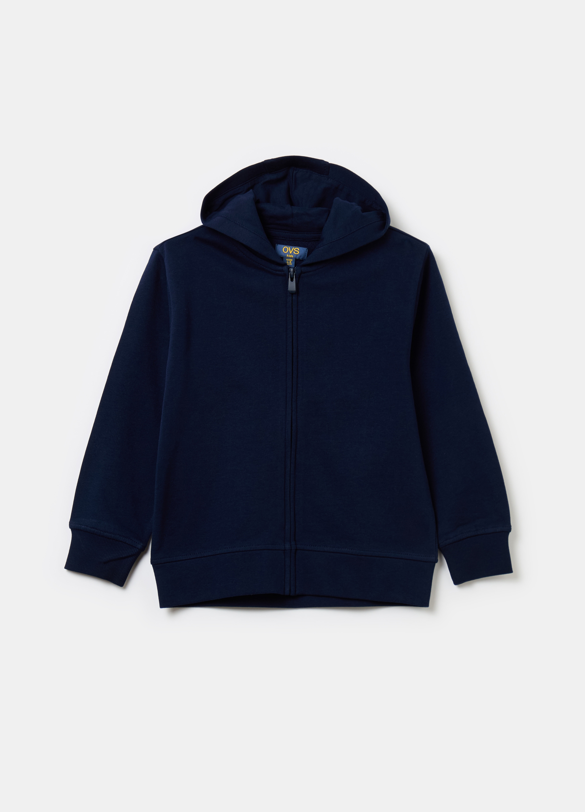 Sudadera Con Cremallera De Tejido Rizado Con Capucha, Niño, Azul Noche, Talla: 8-9