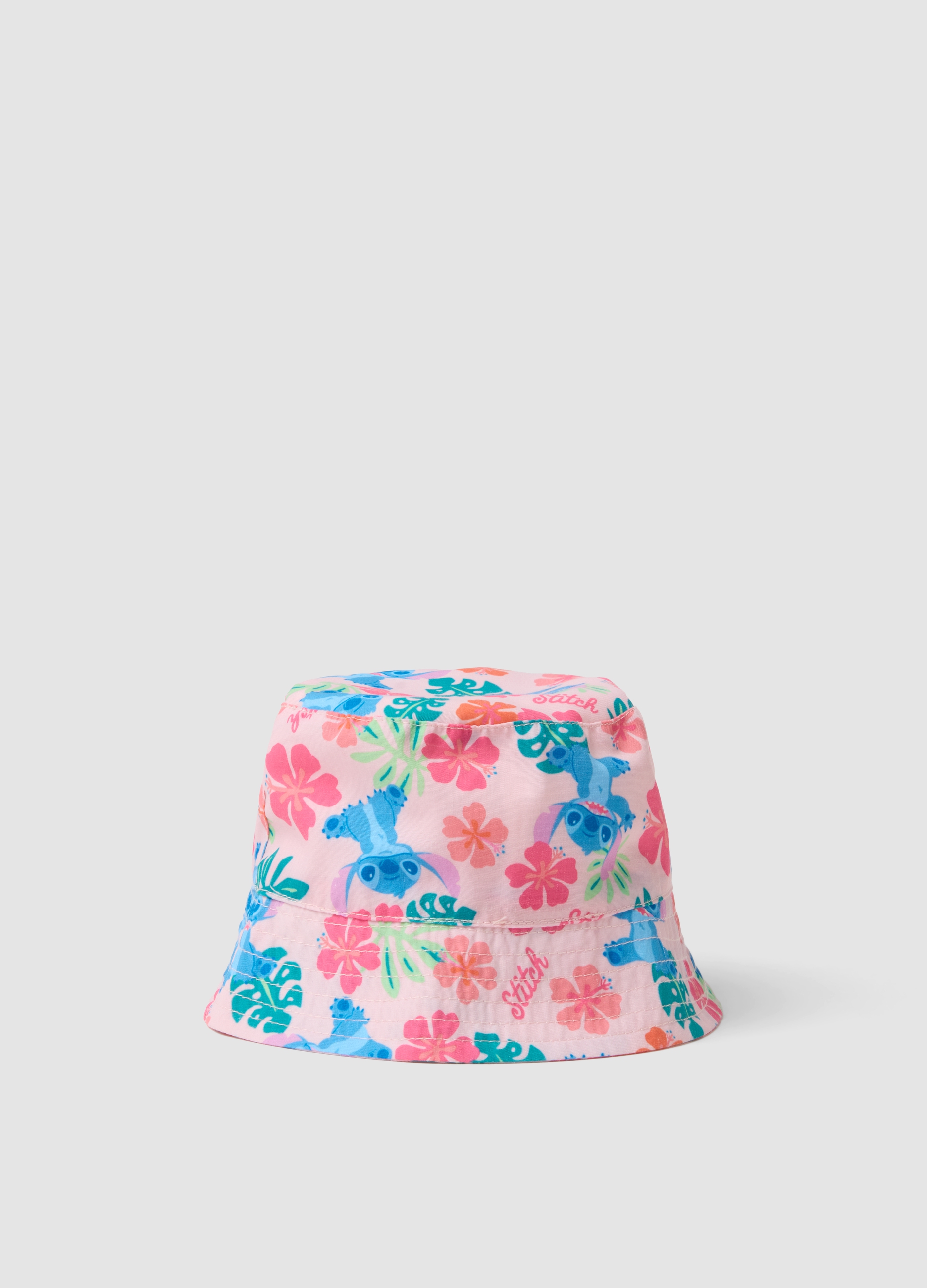 FAGOTTINO, Sombrero Multicolor De Algodón Puro Para Niñas Con Stitch, Niña, Azul/rosa, Talla: 42-44