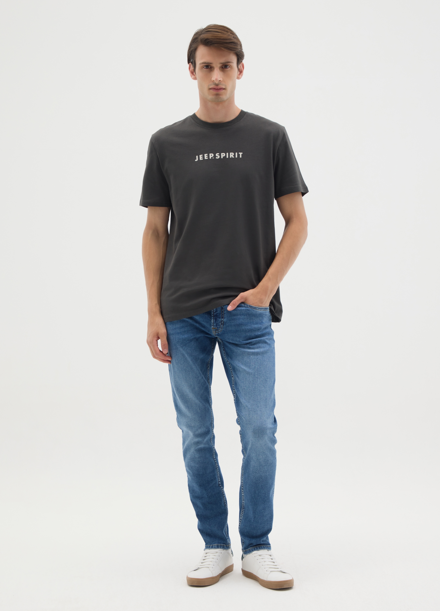 JEEP, T-shirt In Puro Cotone Nero Regular Fit, Uomo, Nero, Taglia: XL