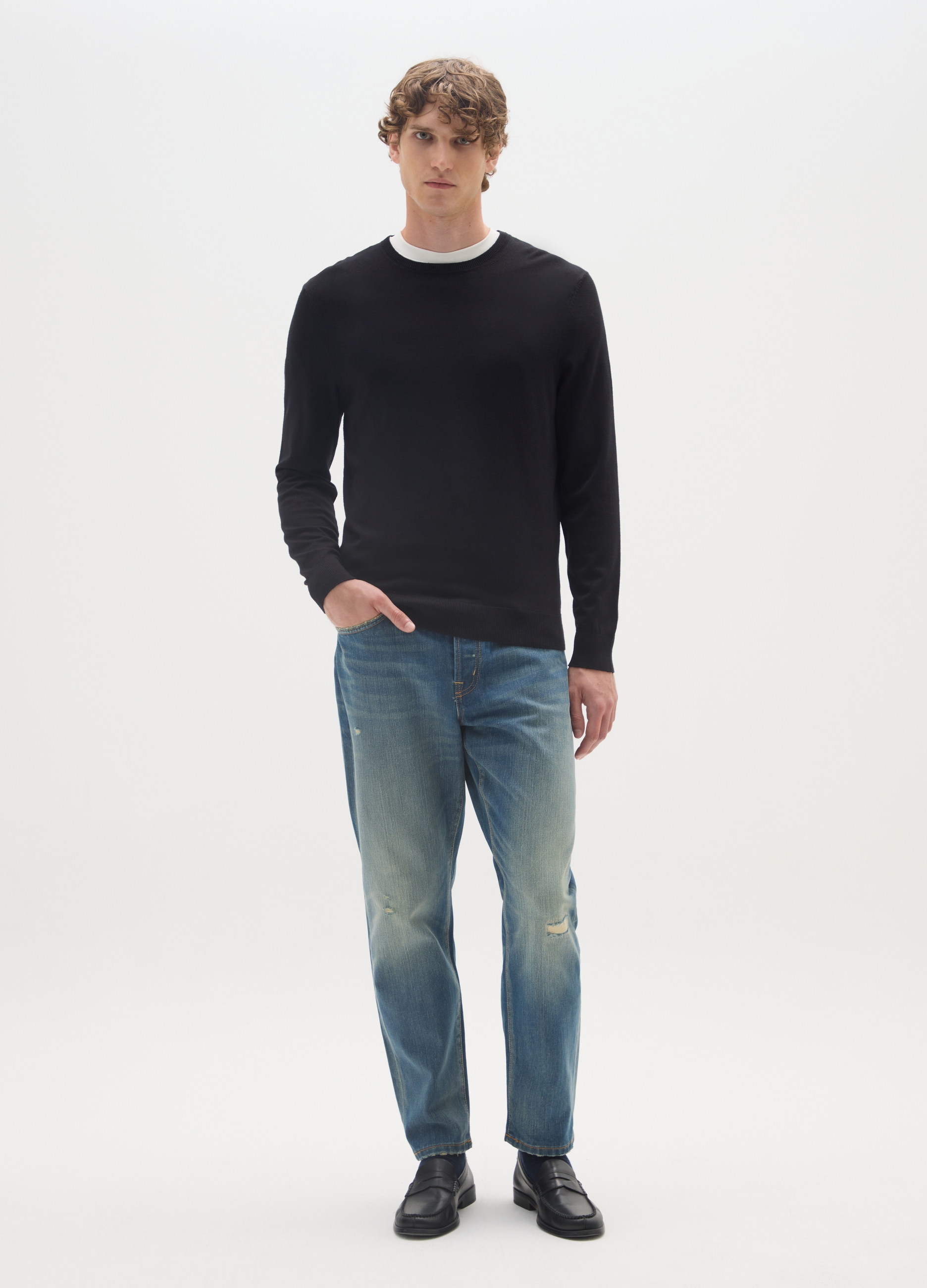 OVS, Vaqueros De Algodón Puro Denim Regular Tapered, Hombre, Lavado medio, Talla: 54