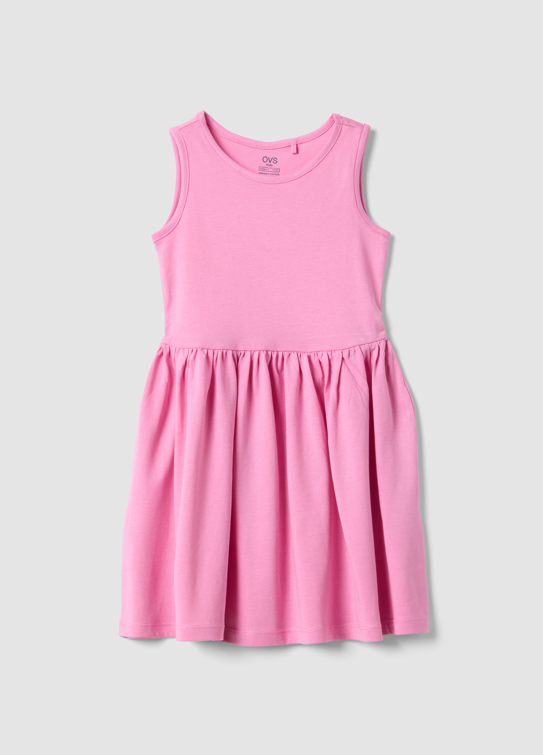 OVS KIDS, Vestido Rosa De Algodón Puro Sin Mangas Para Niña Regular Fit, Niña, Fucsia, Talla: 8-9