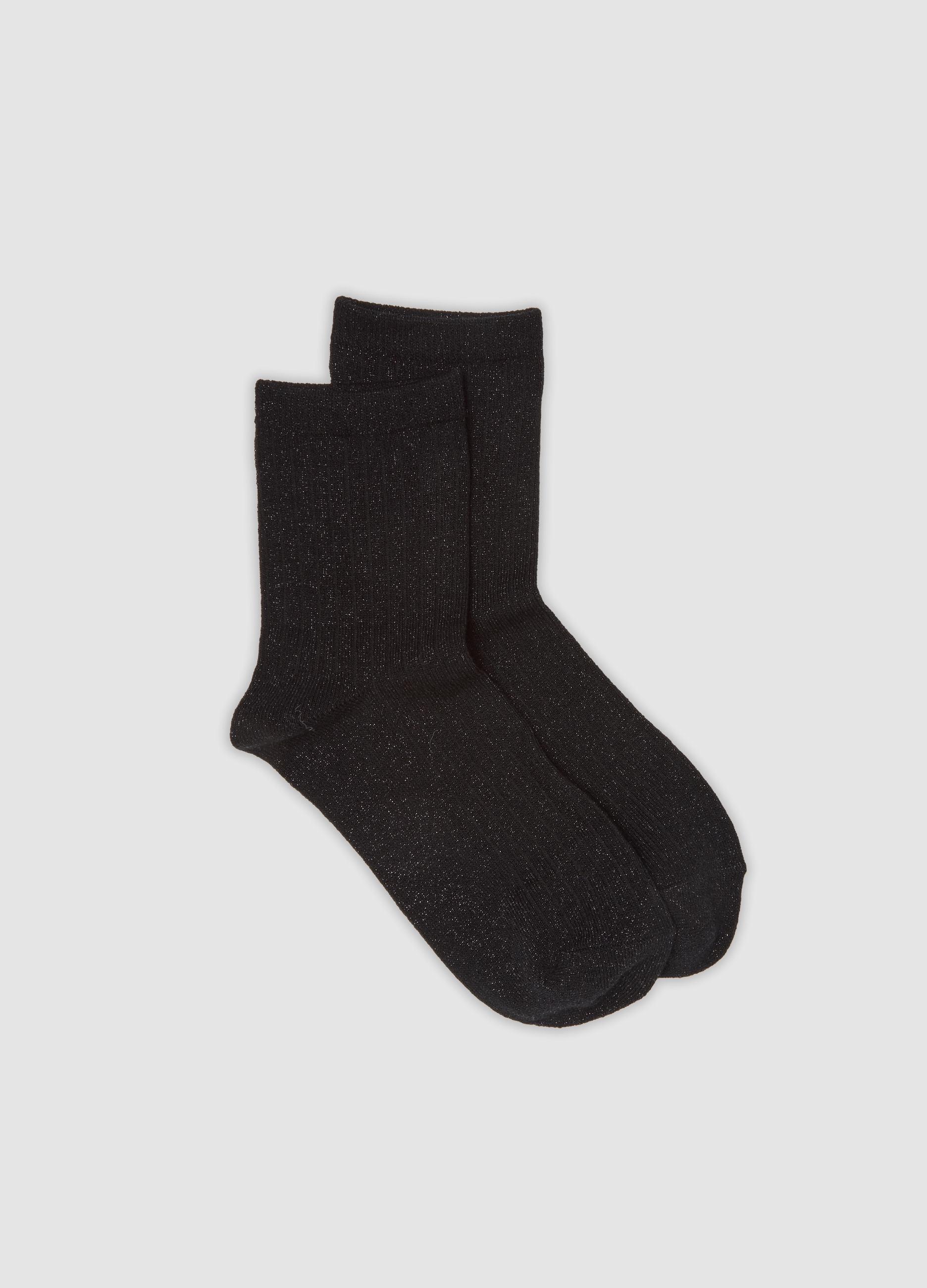OVS, Calzini Neri In Tessuto Elasticizzato Con Filati Lurex, Donna, Nero, Taglia: ONE SIZE