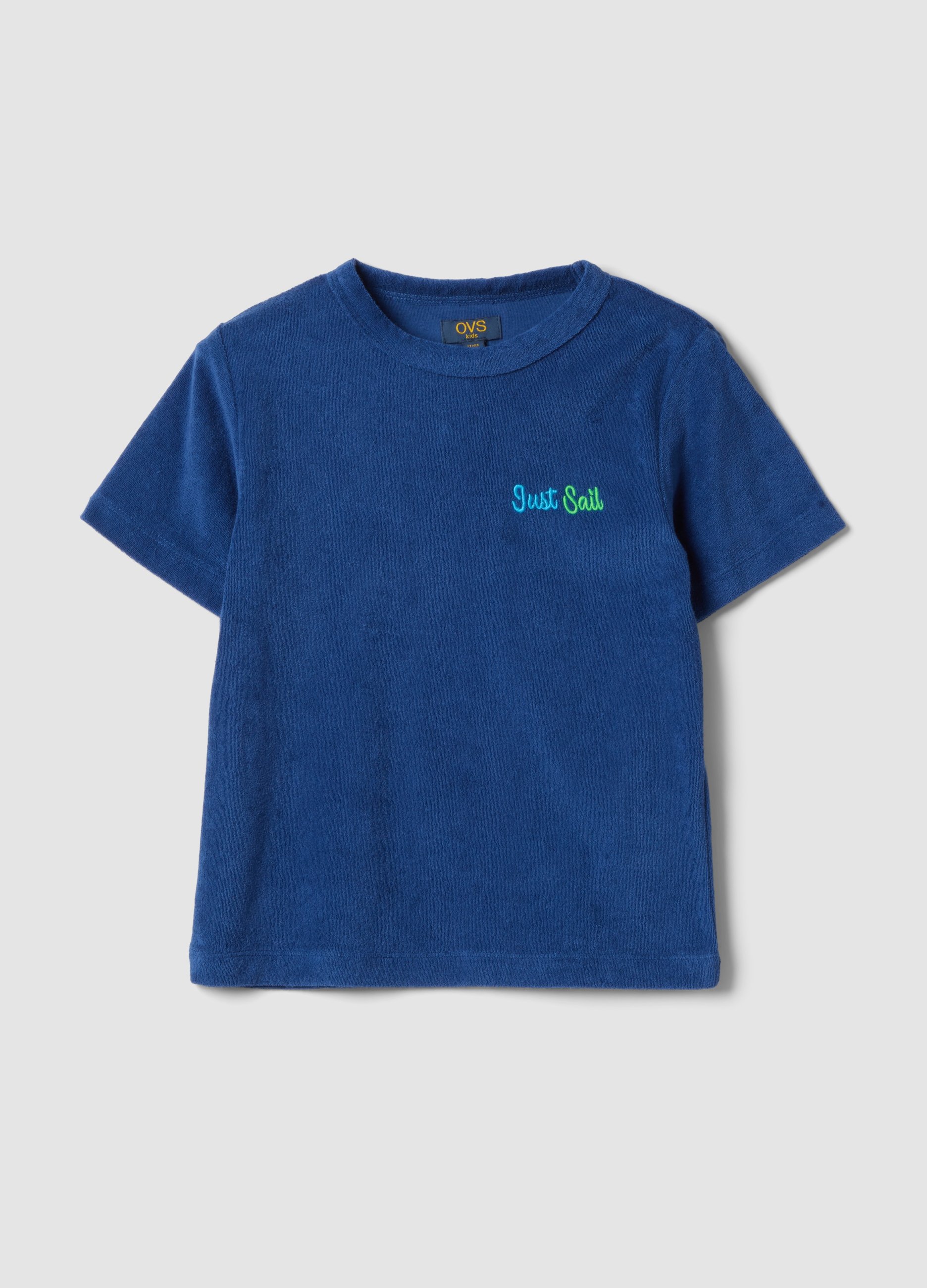 OVS KIDS, T-shirt Blu A Maniche Corte In Misto Cotone, Niño, Azul, Talla: 5-6