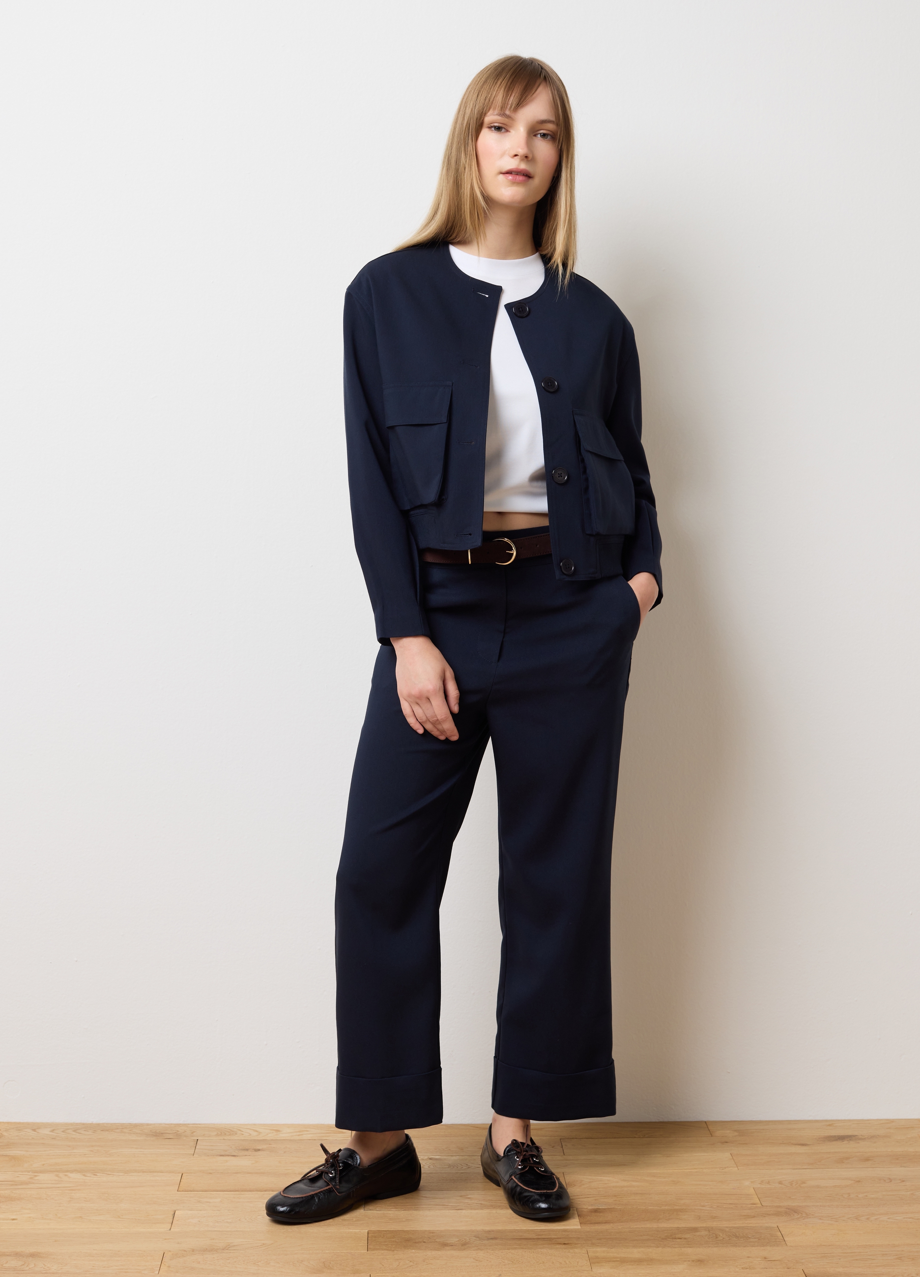 OVS, Pantalones Azul Mezcla De Corte Regular, Mujer, Blu Bluette, Talla: 34