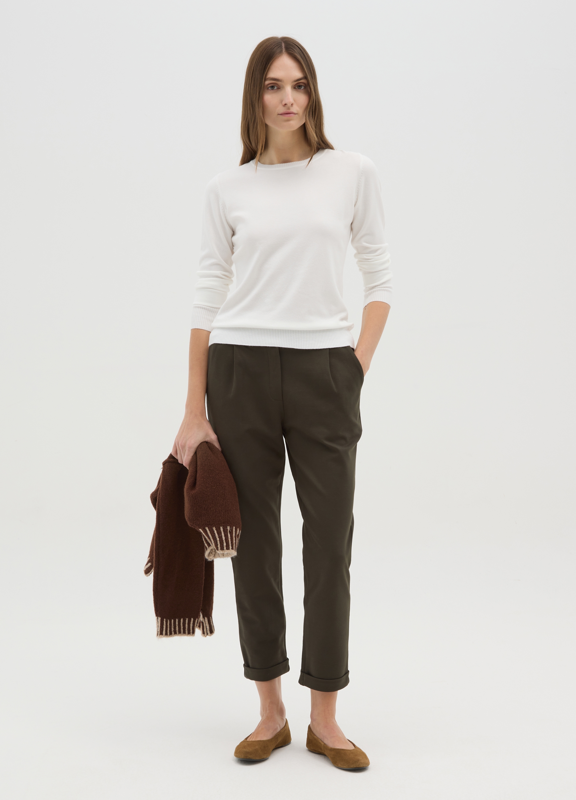 HYBRID, Pantaloni Verdi Regular Fit, Donna, Verde, Taglia: M