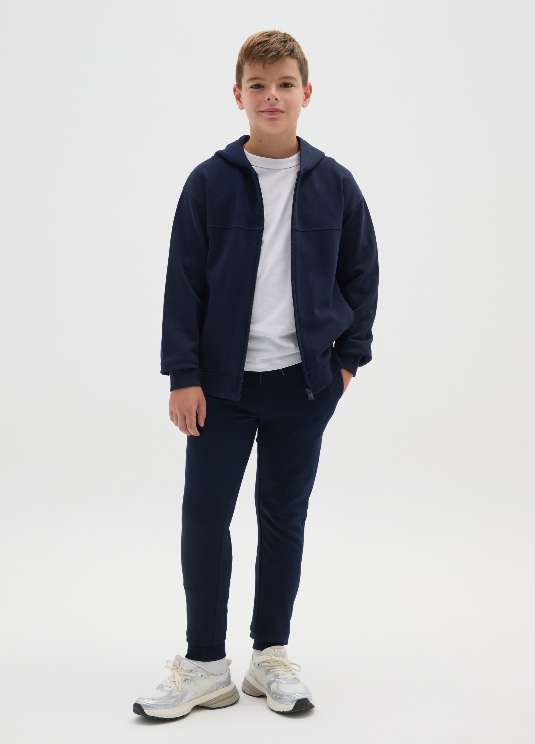 OVS KIDS, Pantalones Jogger Azules Para Chicos En Puro Algodón, Ajuste Regular, Niño, Azul oscuro, Talla: 13-14