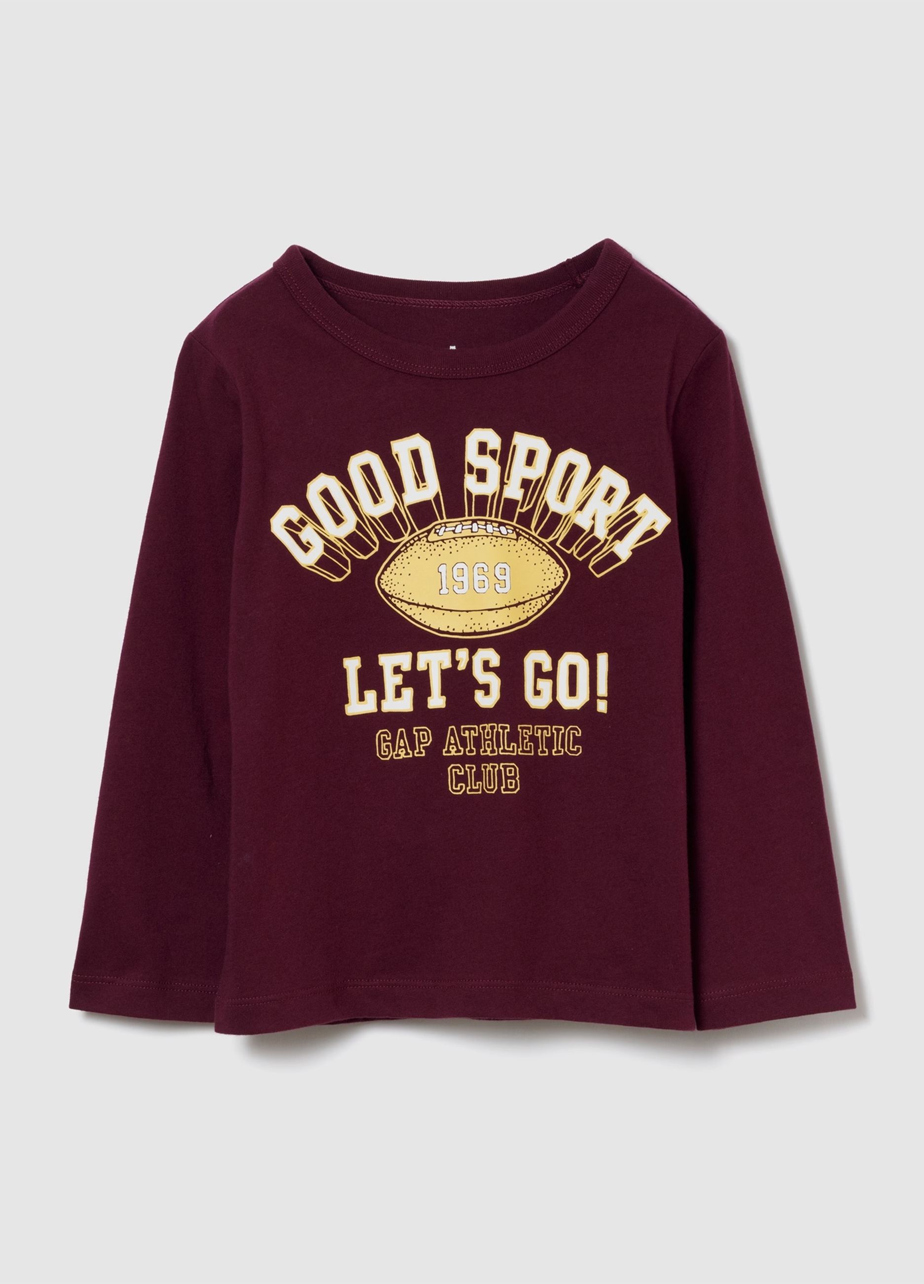 GAP KIDS, Maglietta A Maniche Lunghe Con Logo Gap, Unisex, Rosso, Taglia: 5Y/107-114