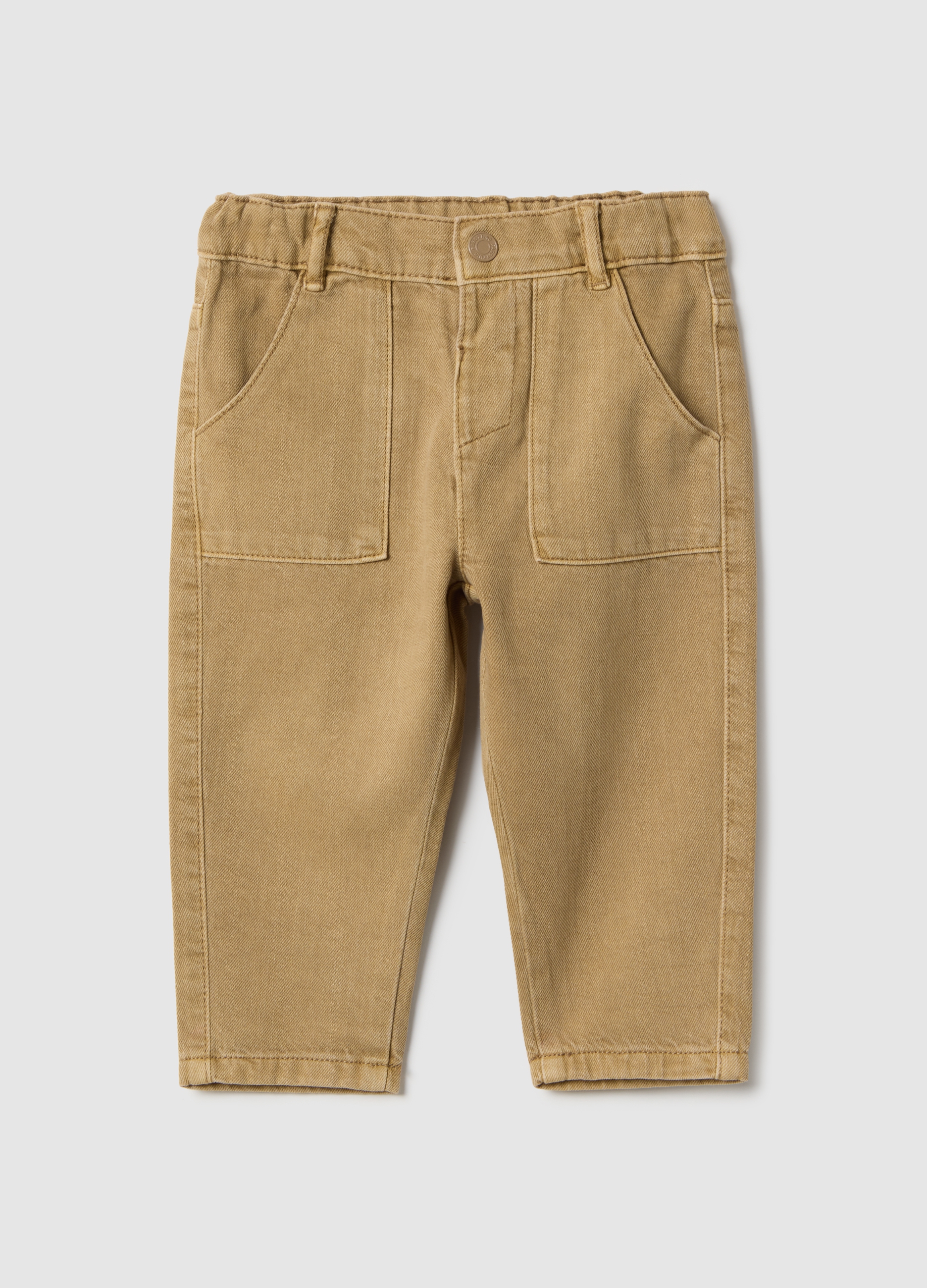 FAGOTTINO, Pantalones Beige De Algodón Puro Corte Regular Para Niño, Niño, Beige Jaspeado, Talla: 12-18