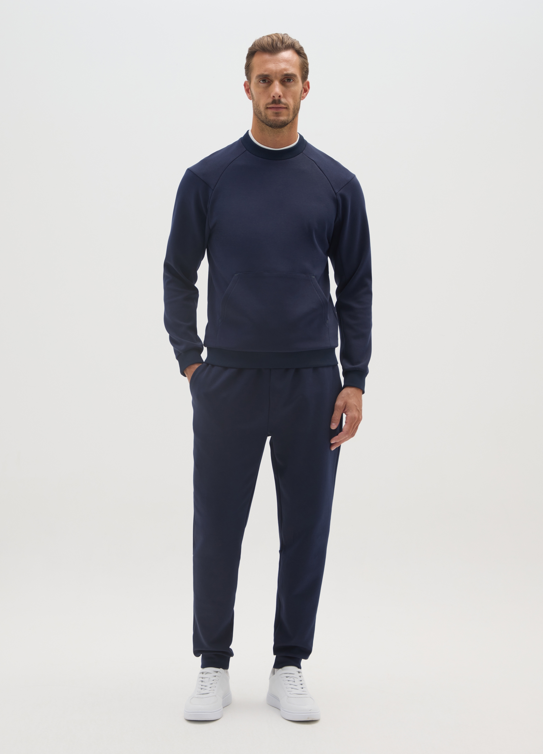 Pantalones De Deporte Azules De Algodón Elástico, Hombre, Azul oscuro, Talla: L