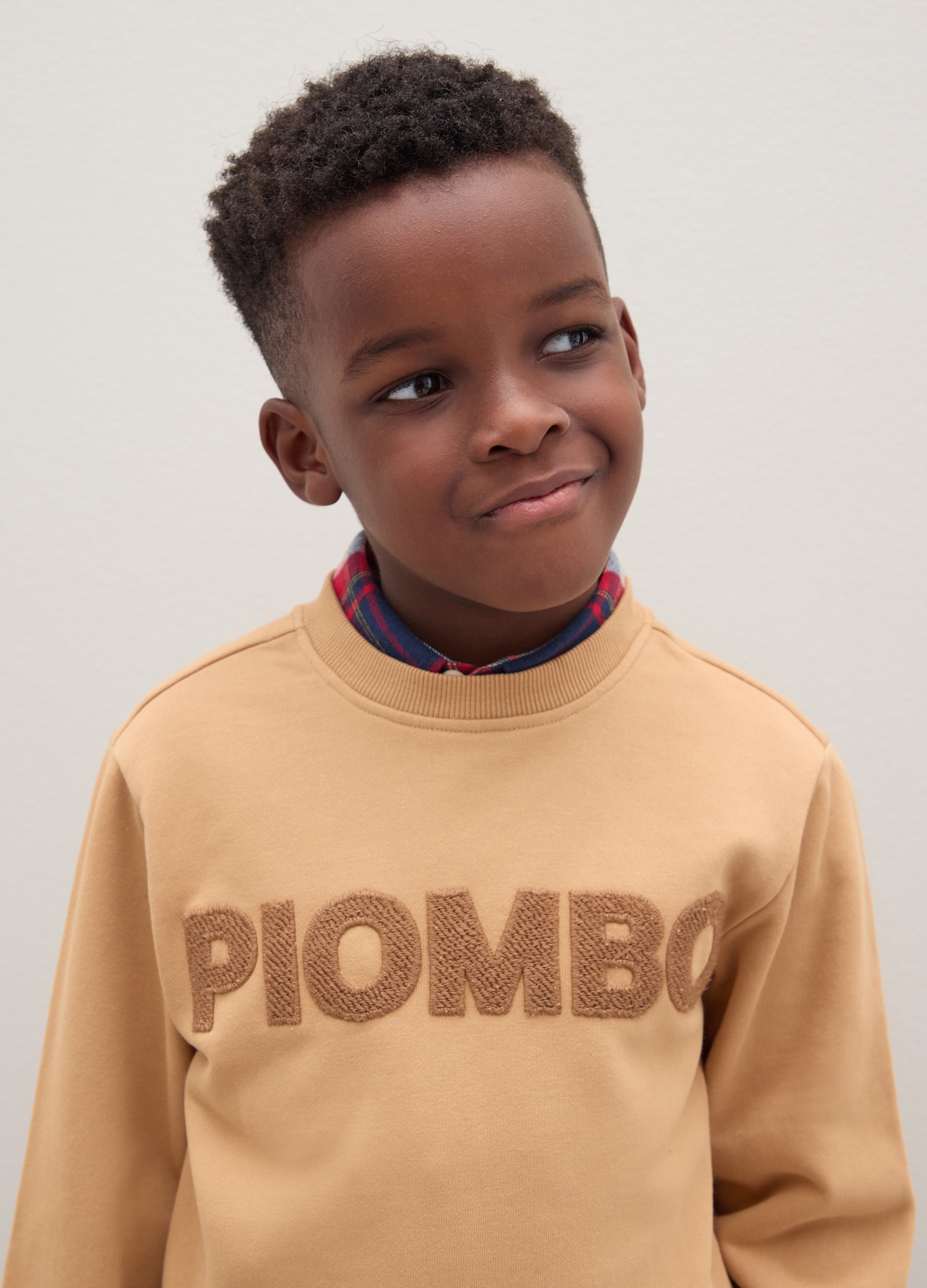 PIOMBO KIDS, Felpa Da Bambino In Misto Cotone Beige Regular Fit, Beige, Taglia: 6