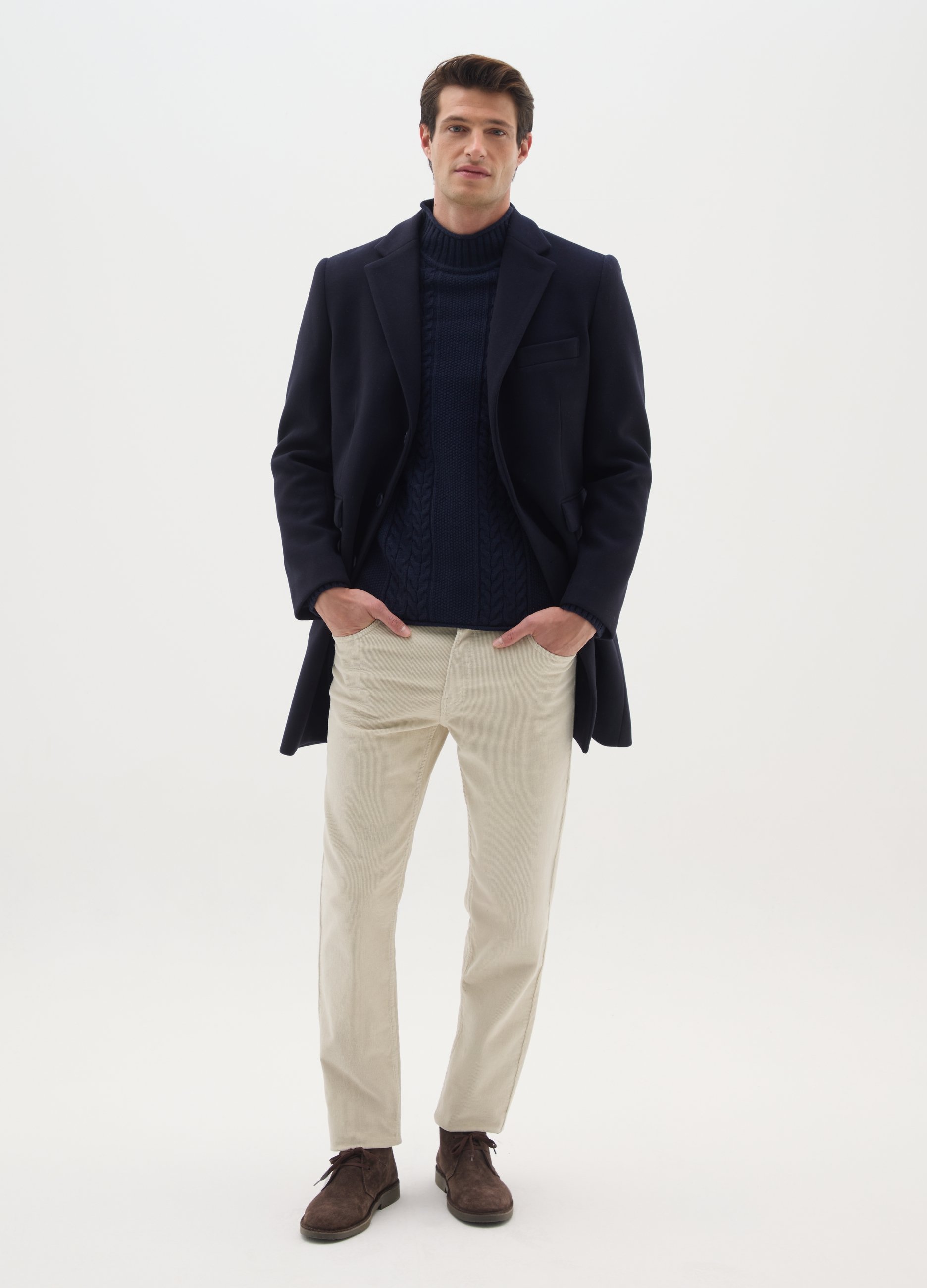 OVS, Abrigo Azul Corte Regular Con Botones, Hombre, Azul oscuro, Talla: 54