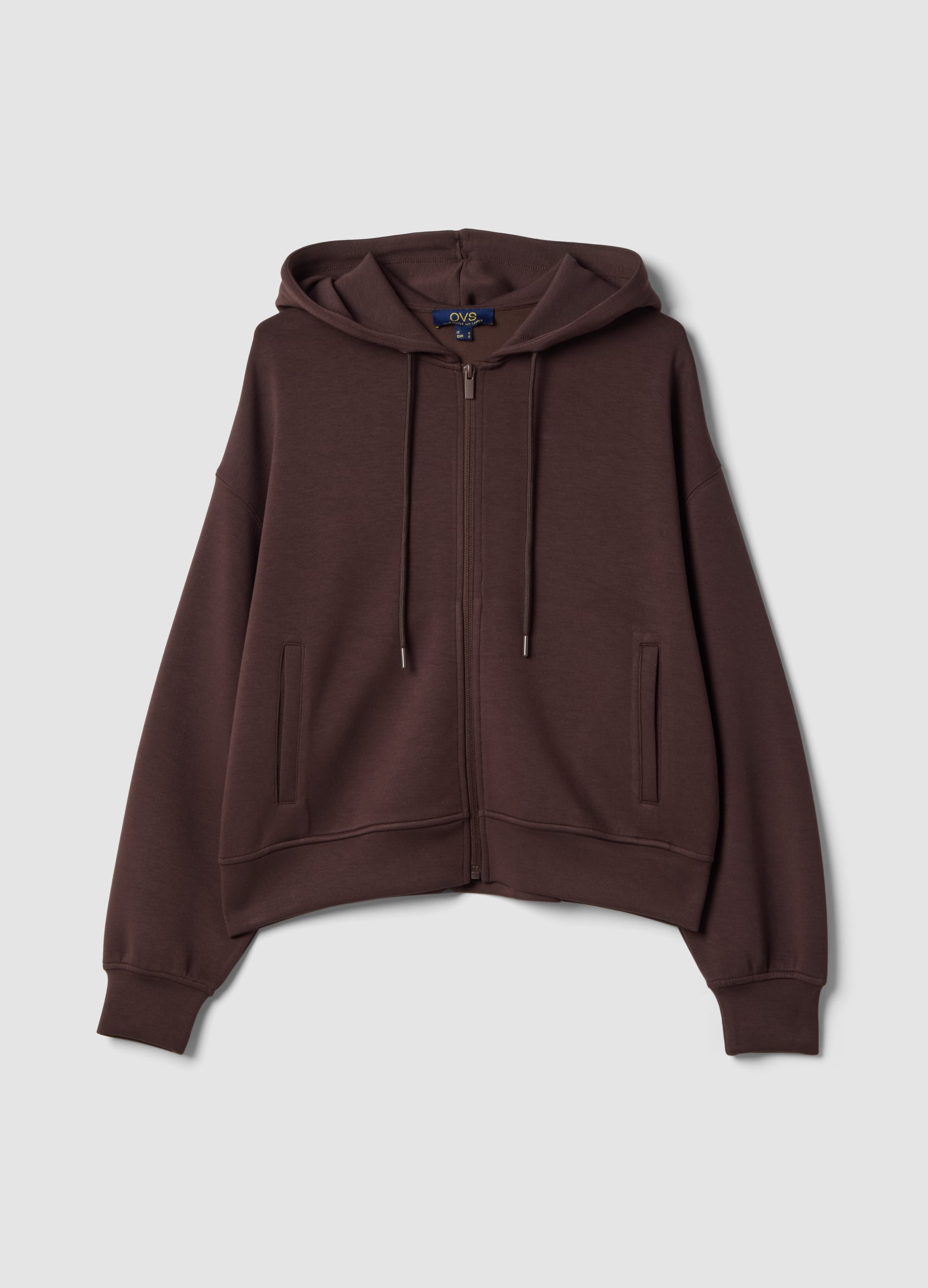OVS, Sudadera Marrón Con Capucha En Modal Elástico, Corte Regular, Mujer, Marrón chocolate, Talla: 34