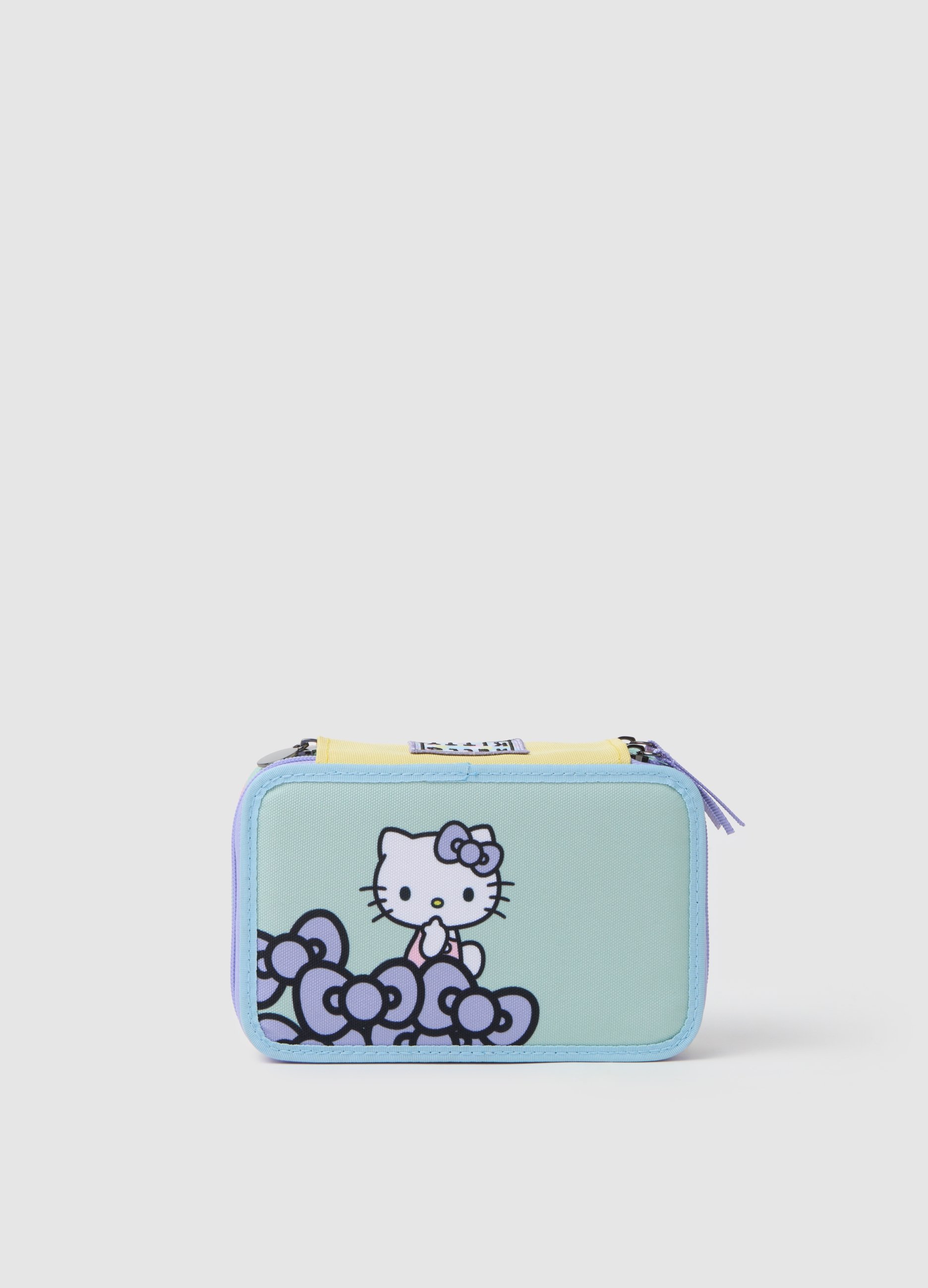 OVS, Estuche Multicolor Para Niña Con Compartimentos Hello Kitty, Unisex, Azul Cielo/Morado
