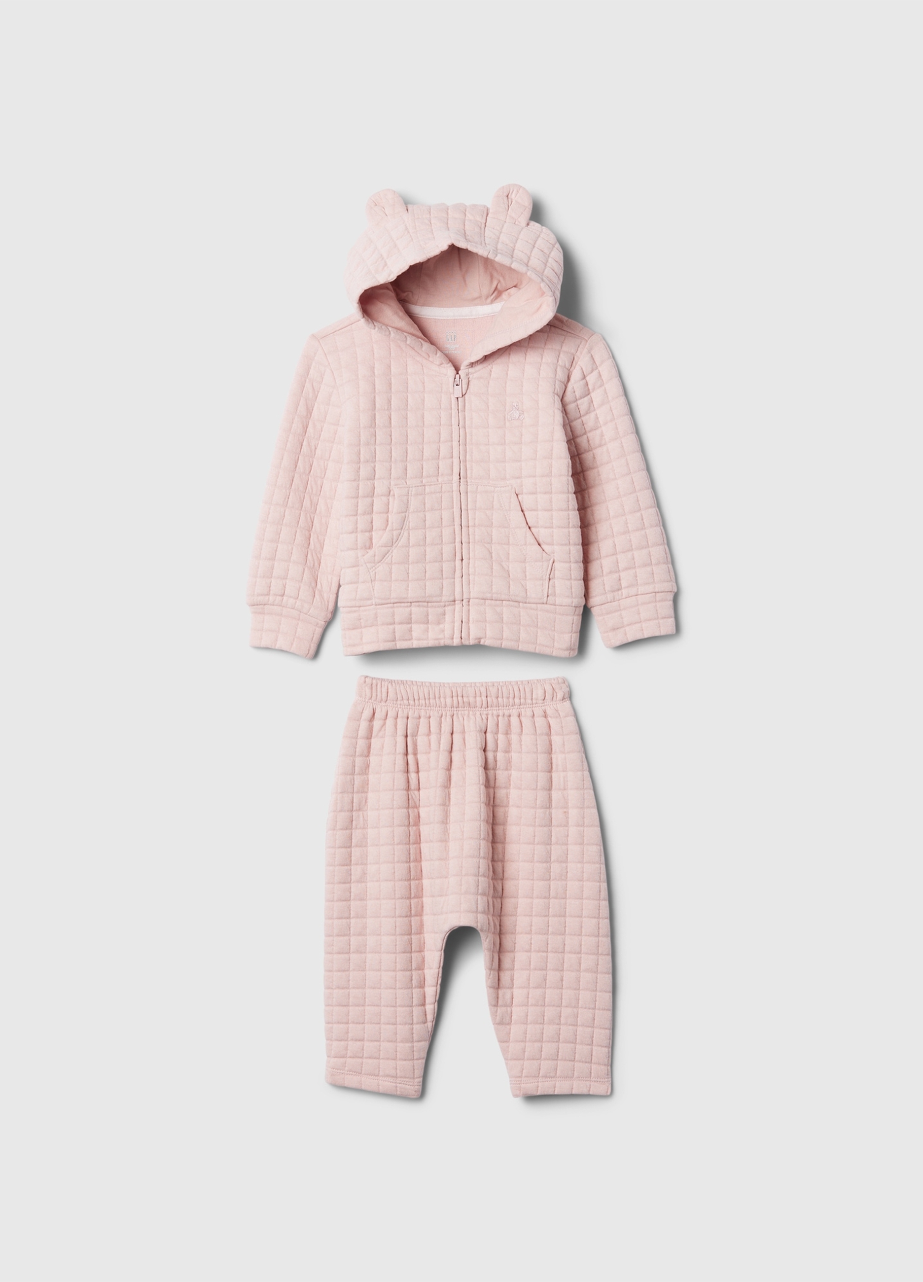 GAP KIDS, Set Top E Pantaloni In Felpa Trapuntata, Unisex, Rosa, Taglia: 0-3M/46-58