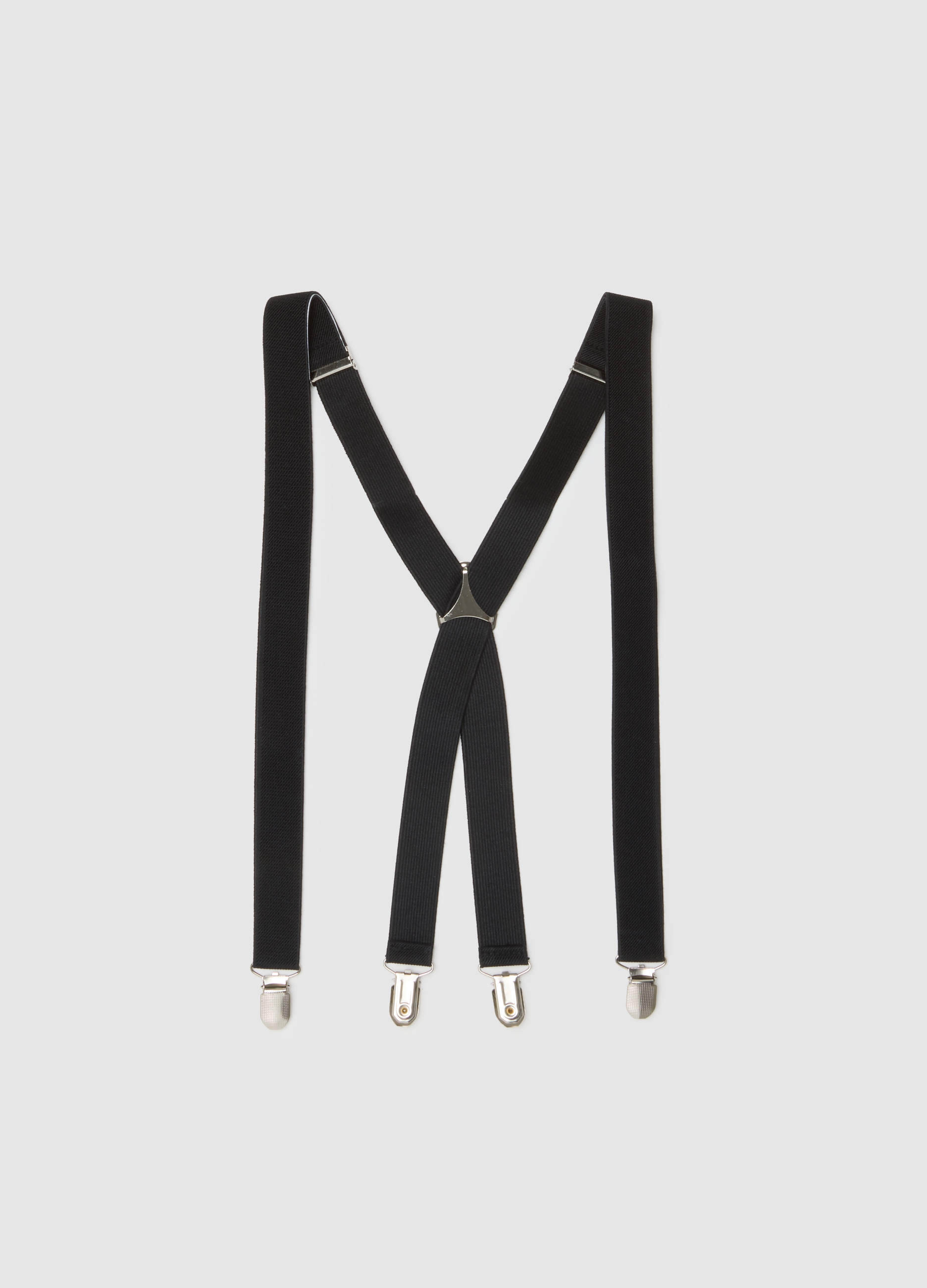 Tirantes Negros Con Clips Metálicos, Hombre, Gris Grafito, Talla: FASUL