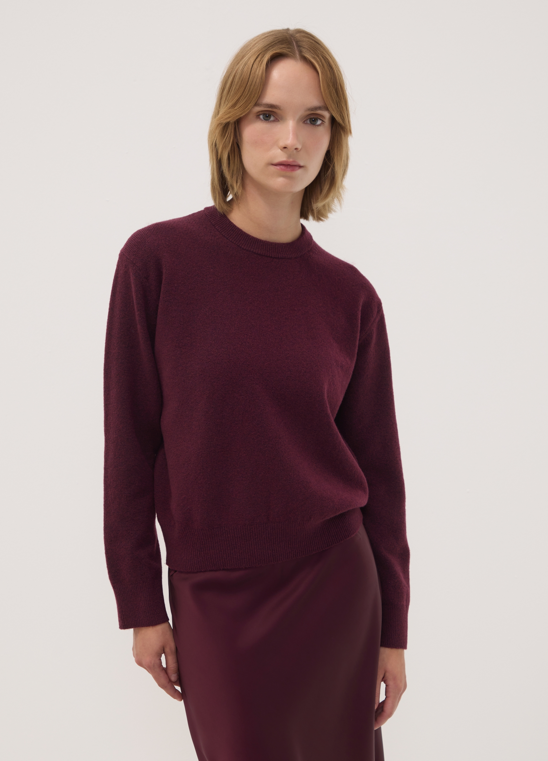 OVS, Maglia Viola In Lana Elasticizzata A Girocollo, Donna, Viola, Taglia: XL