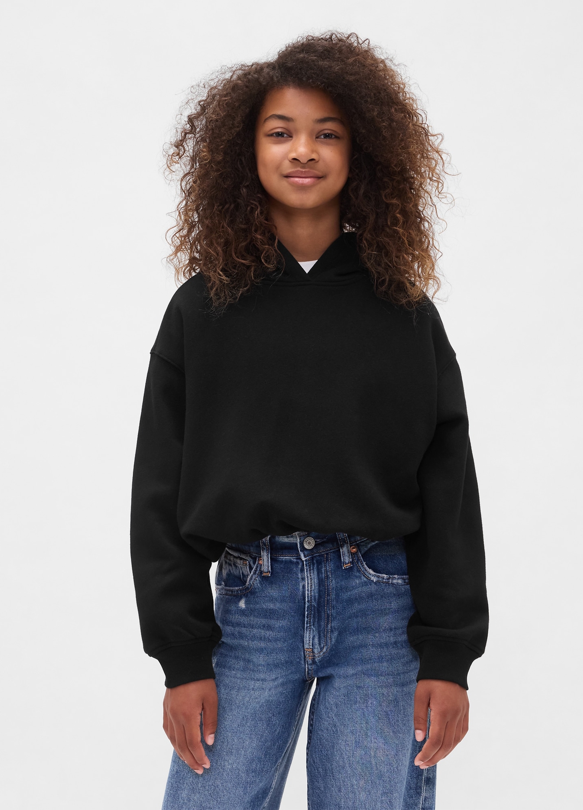 GAP KIDS, Felpa Con Cappuccio, Bambina, Nero, Taglia: XL