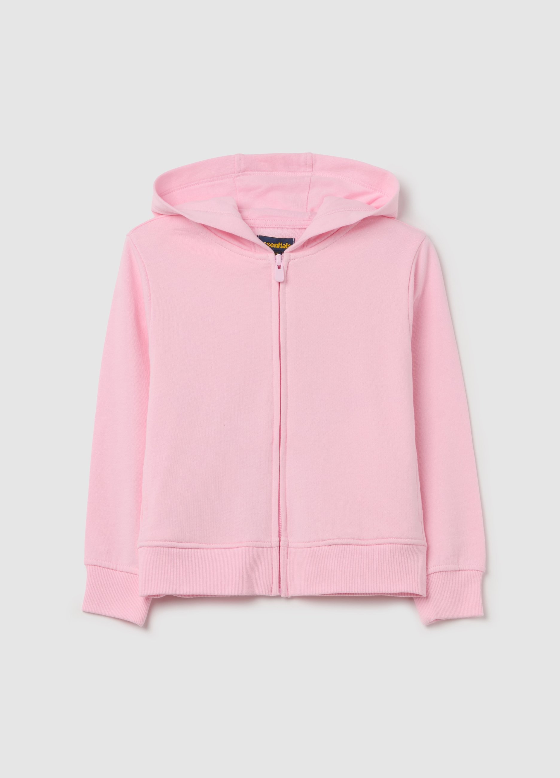 Sudadera Con Cremallera De Tejido Rizado Con Capucha, Niña, Rosa Claro, Talla: 4-5