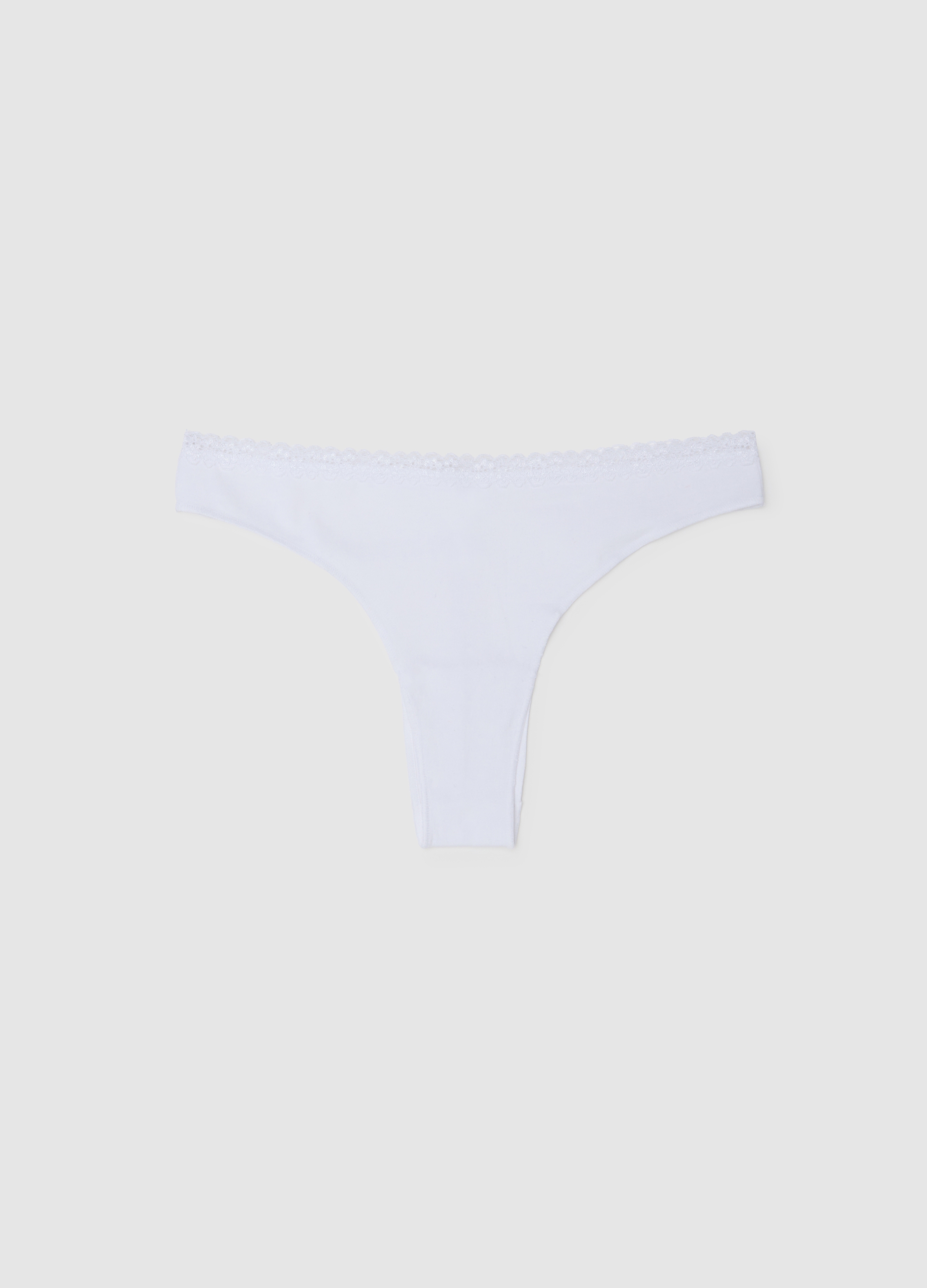Braguitas Brasileñas De Algodón Elástico Blanco Ajuste Regular, Mujer, Blanco óptico, Talla: 3