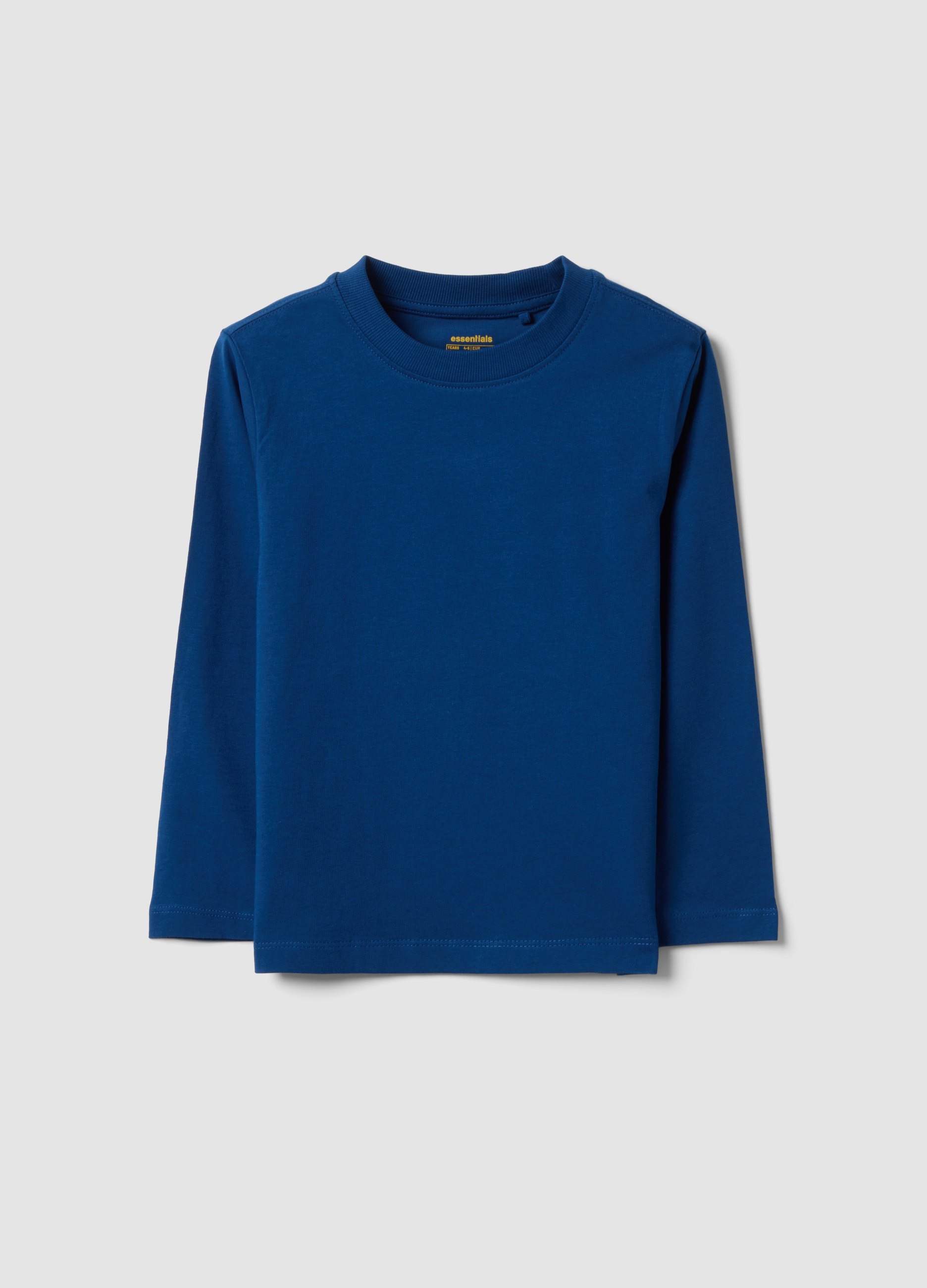 OVS KIDS, T-shirt Blu In Puro Cotone Organico A Girocollo Per Bambino Regular Fit, Blu, Taglia: 6-7