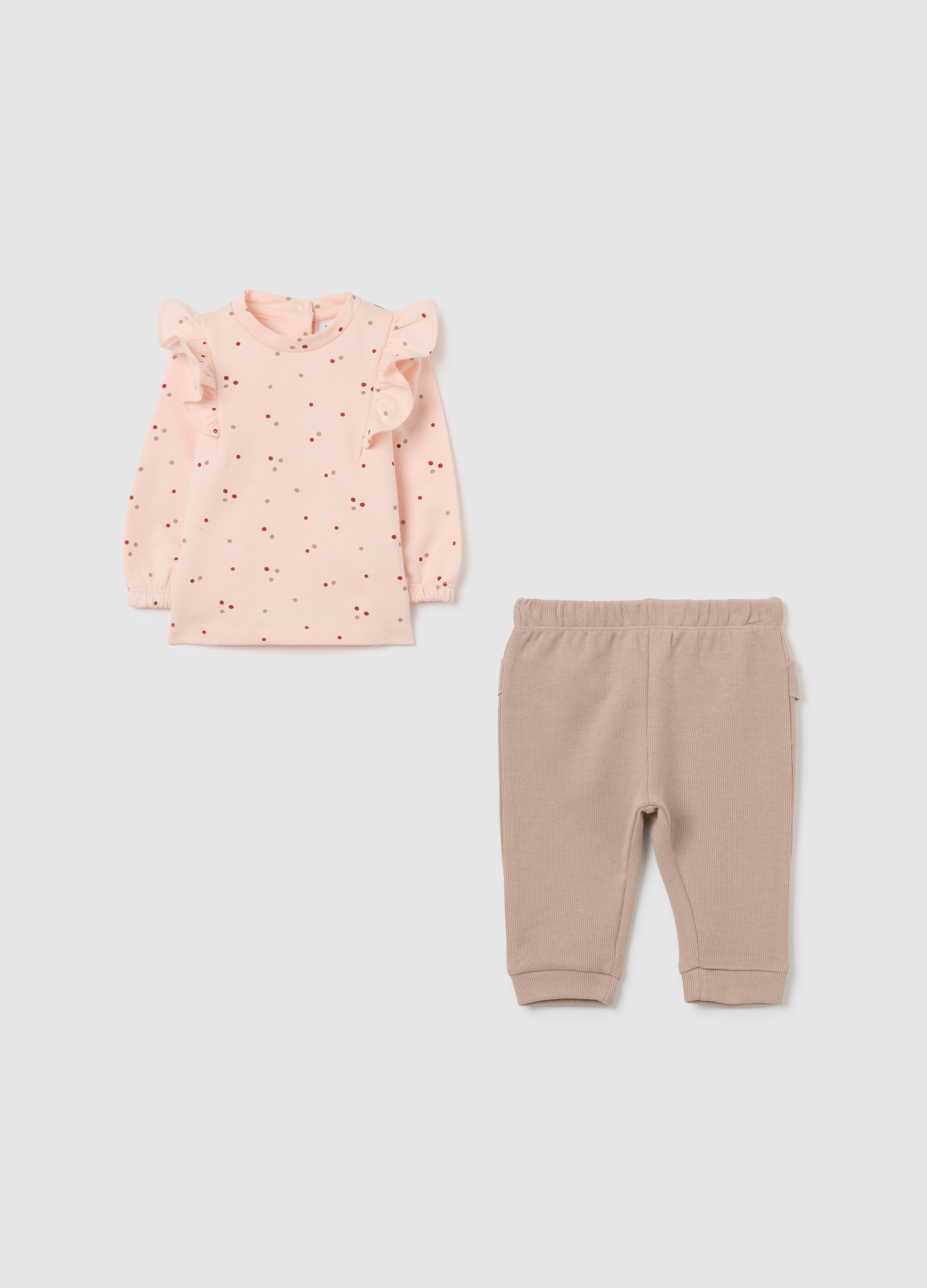 FAGOTTINO, Completo Da Neonata In Puro Cotone Beige, Beige, Taglia: 1-3