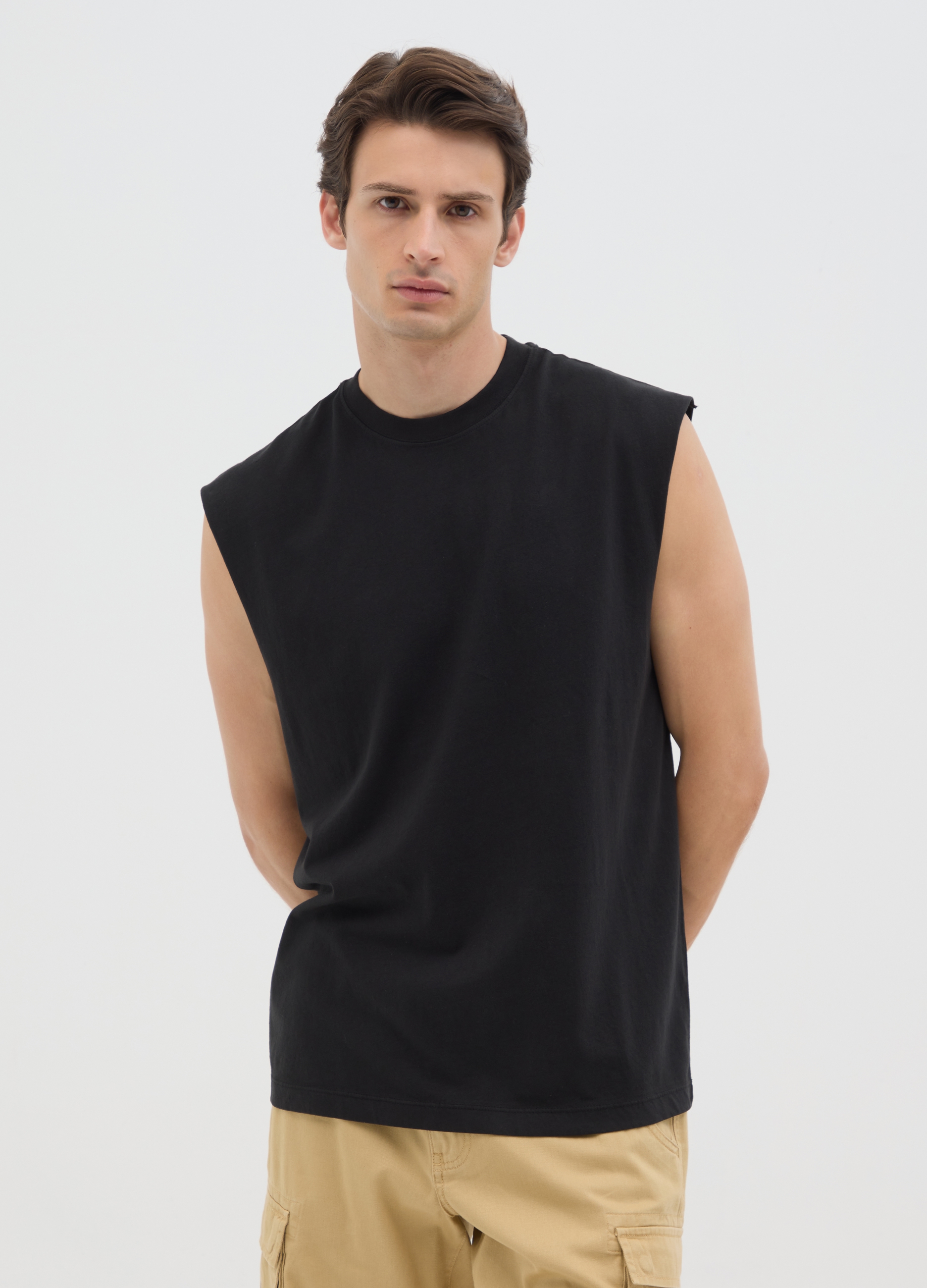 OVS , Canotta Da Uomo In Puro Cotone Nera Regular Fit, Nero, Taglia: M