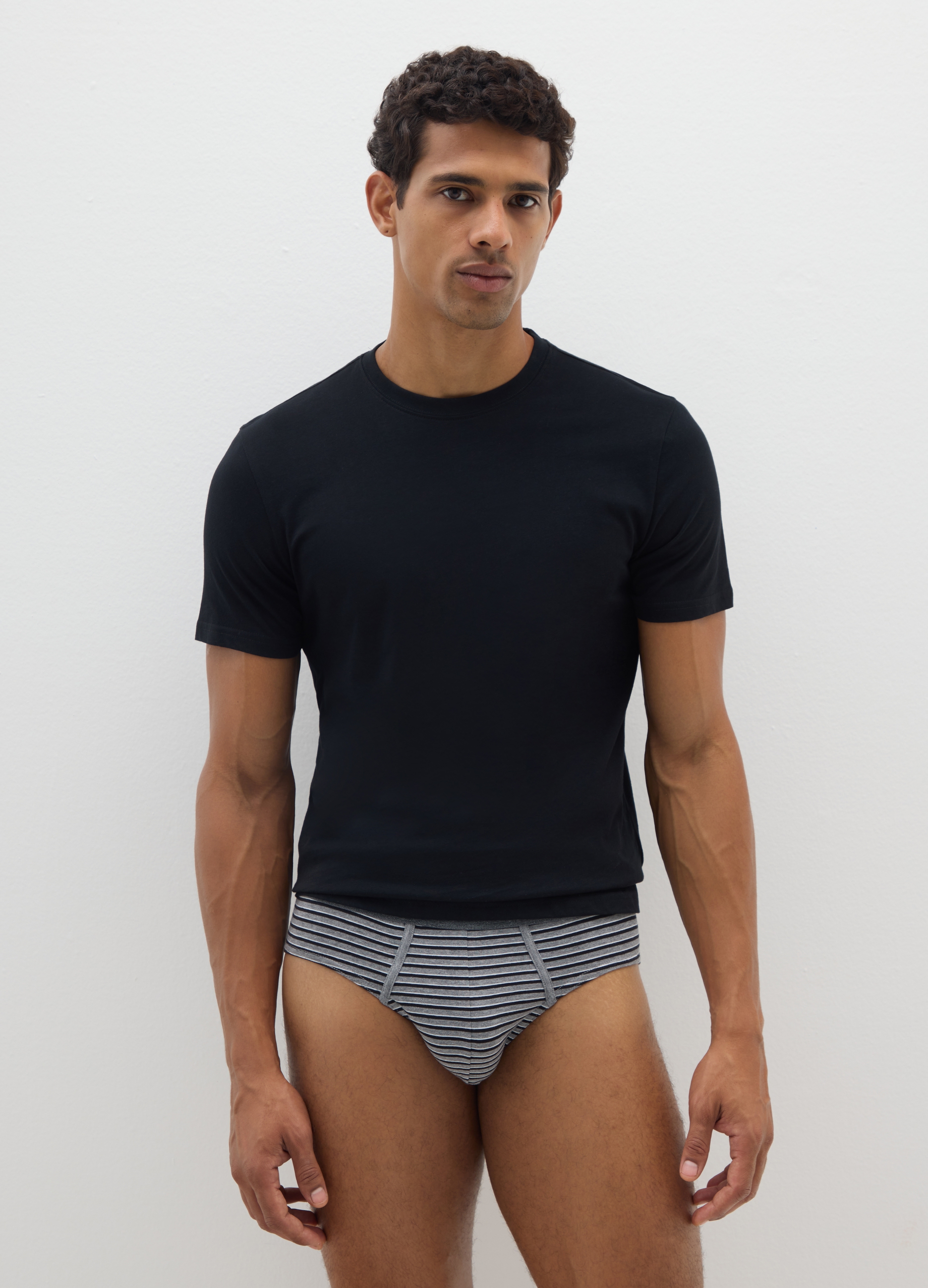 Multipack Slip In Cotone Elasticizzato Multicolor, Hombre, Negro/Blanco/Gris, Talla: S