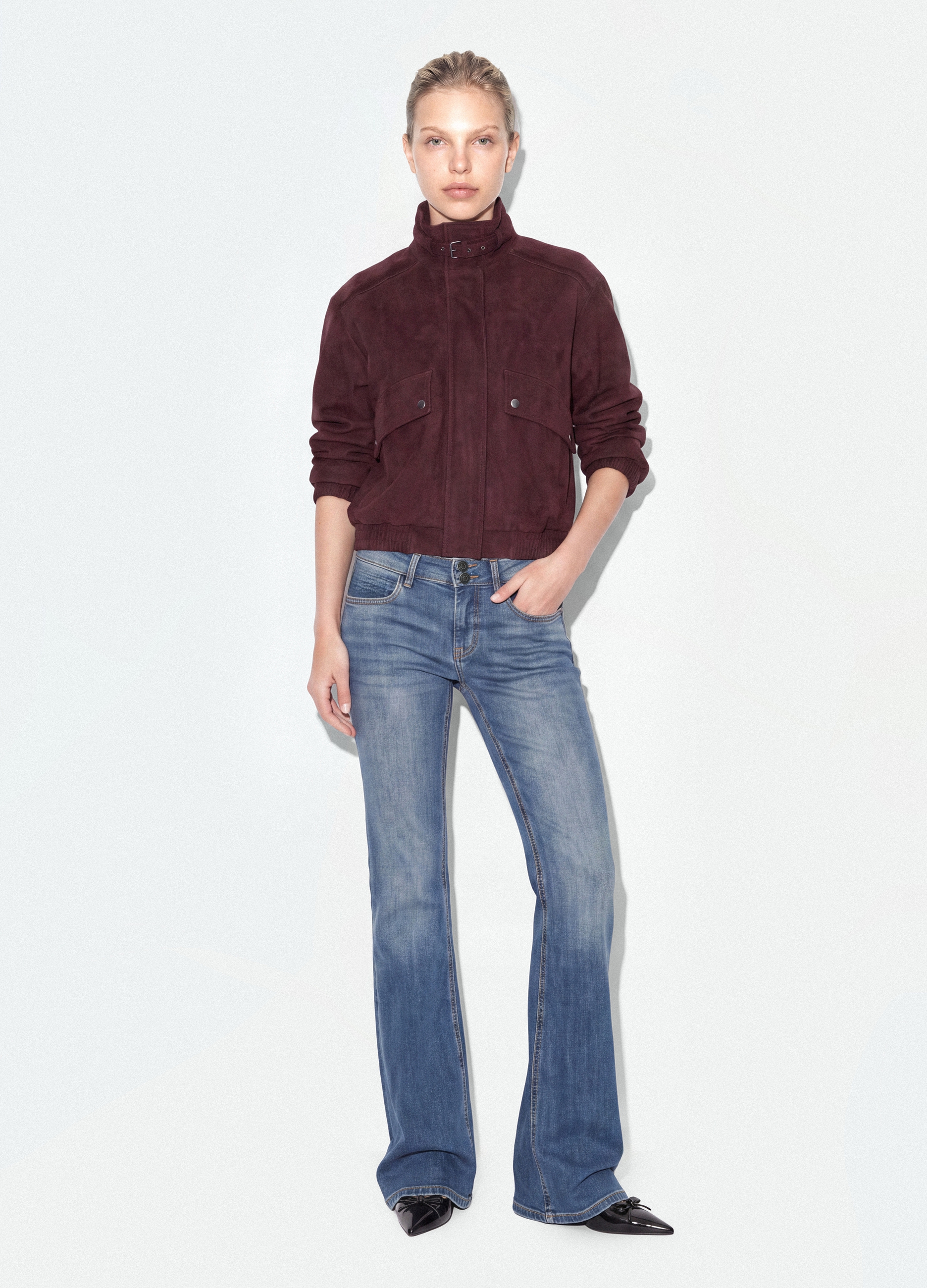 B.ANGEL, Jeans Blu In Cotone Elasticizzato Flare Fit, Donna, Denim, Taglia: 42