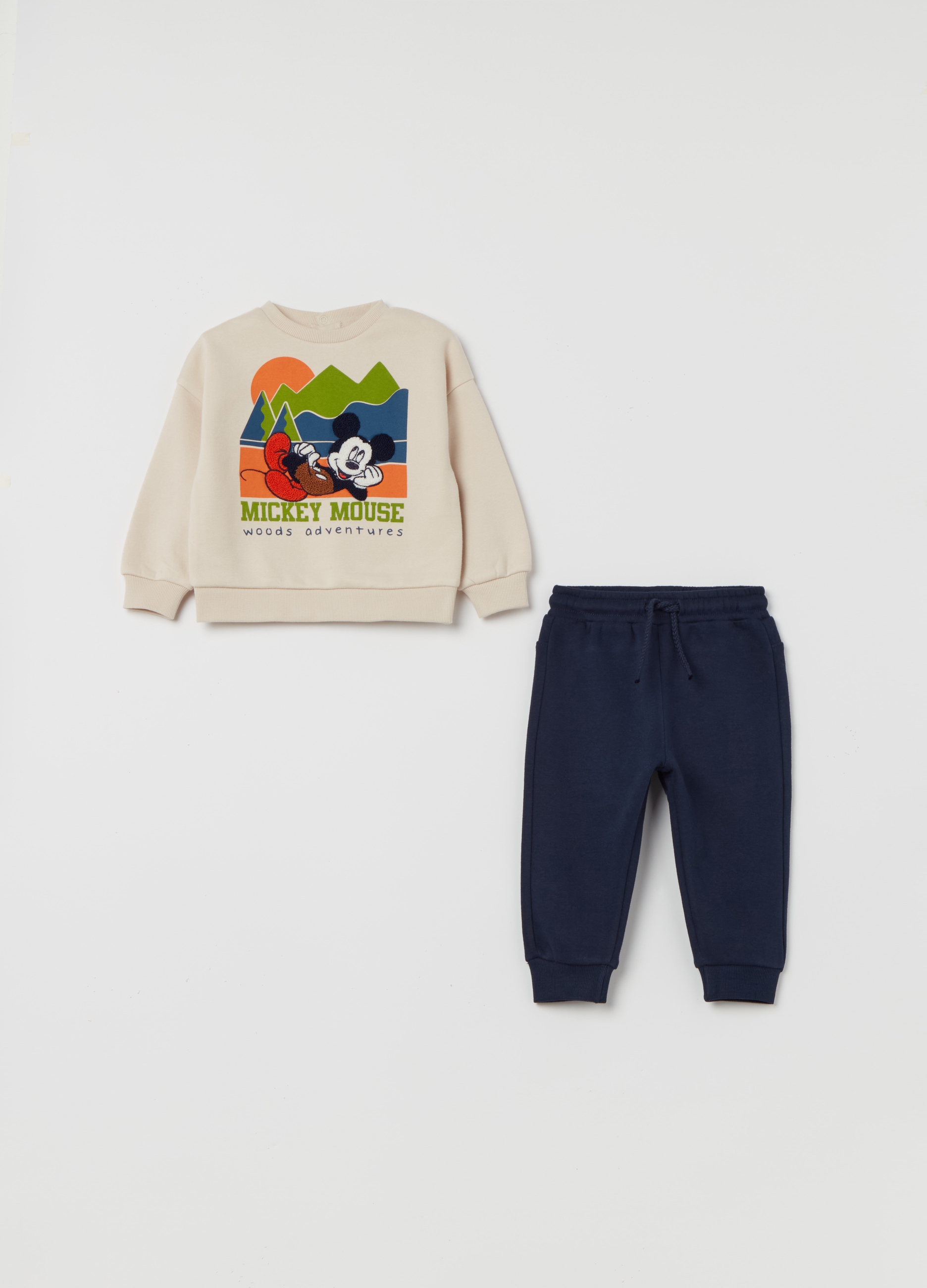 DISNEY, Pack Jogging De Felpa Con Estampado Mickey, Niño, Azul/Blanco, Talla: 9-12