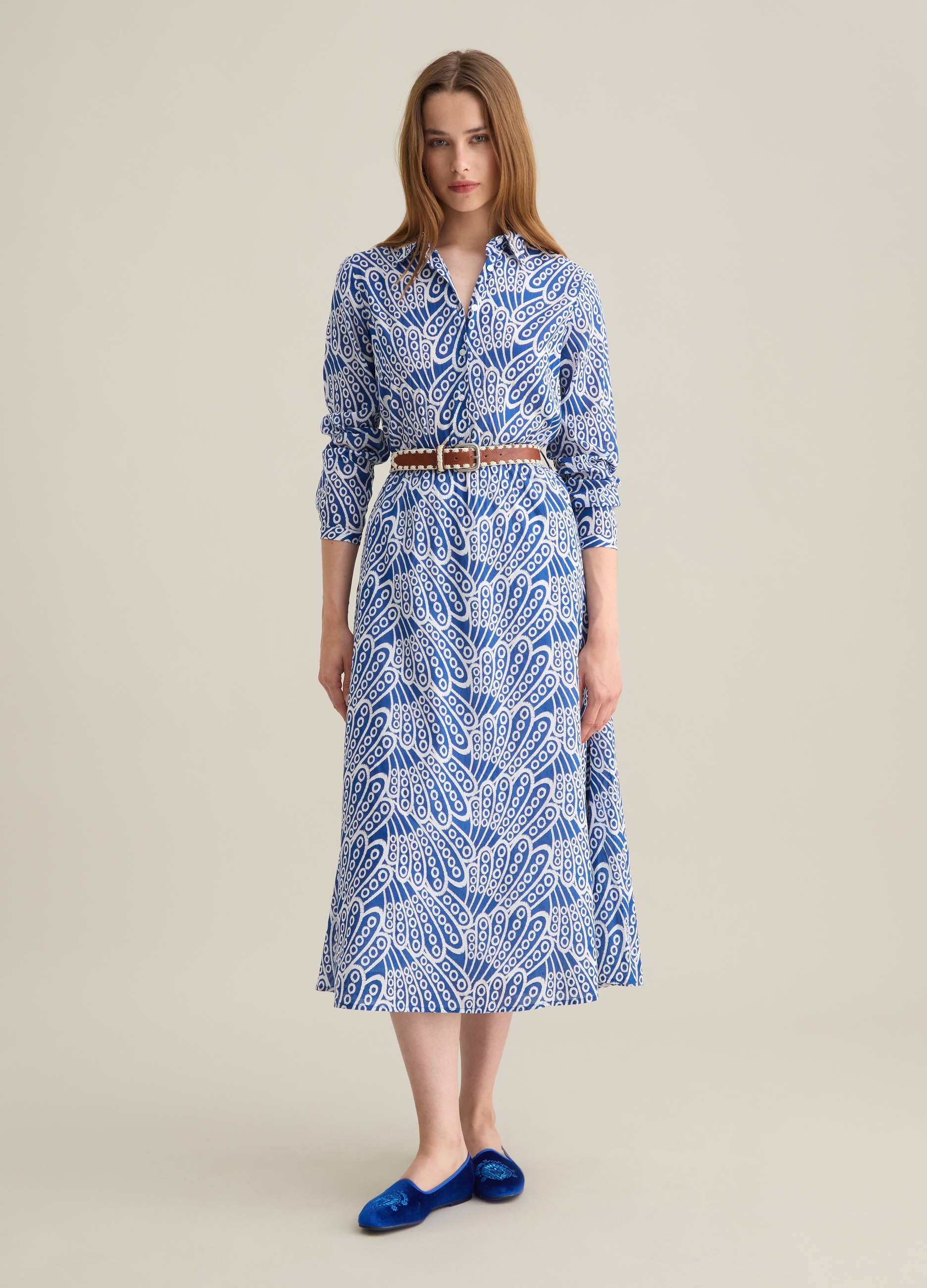 PIOMBO, Abito Lungo Da Donna In Puro Cotone Multicolor Regular Fit, Multicolor, Taglia: XS