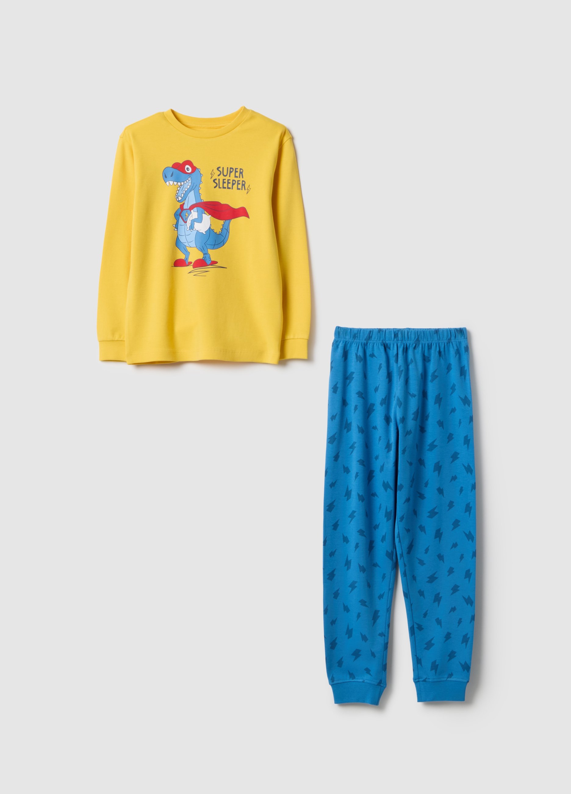 OVS KIDS, Pigiama Da Bambino In Puro Cotone Multicolor Regular Fit Con Stampa, Multicolor, Taglia: 3-4