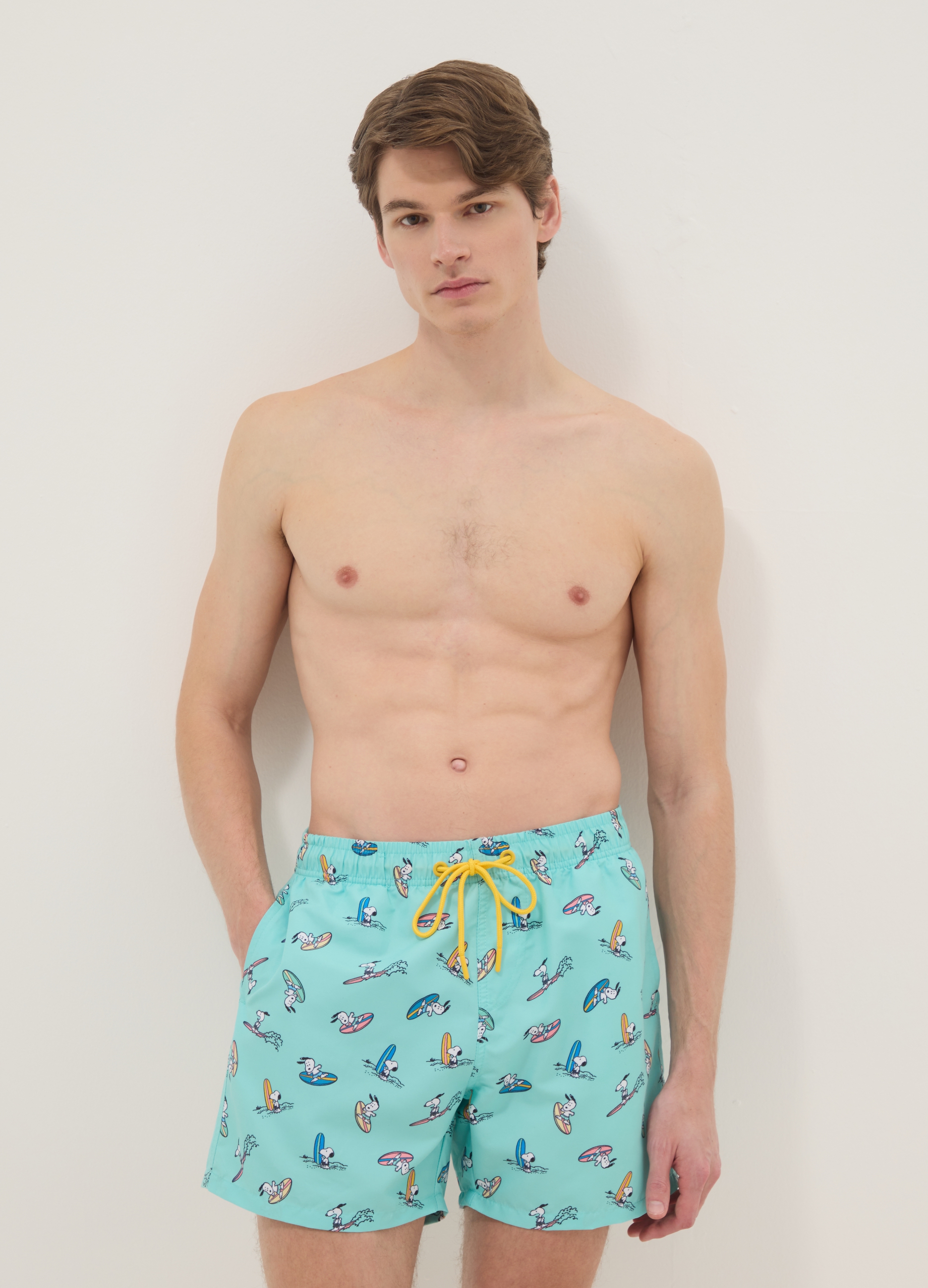 LICENZE UOMO MARE, Costume Azzurro Con Stampe Snoopy Surf, Unisex, Azzurro, Taglia: XL