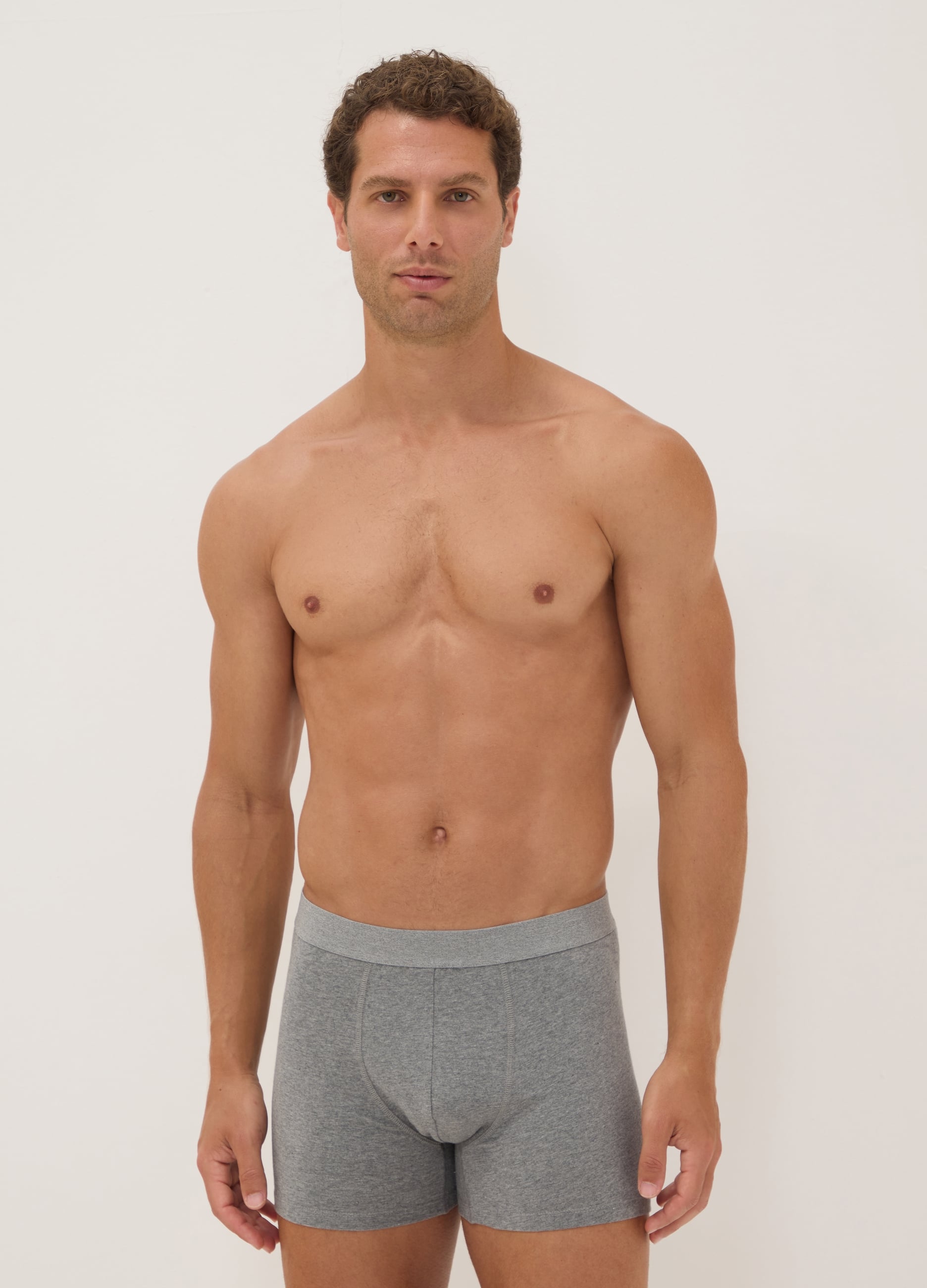 OVS, Tripack Di Boxer Midi Grigi In Cotone Organico, Uomo, Grigio, Taglia: M