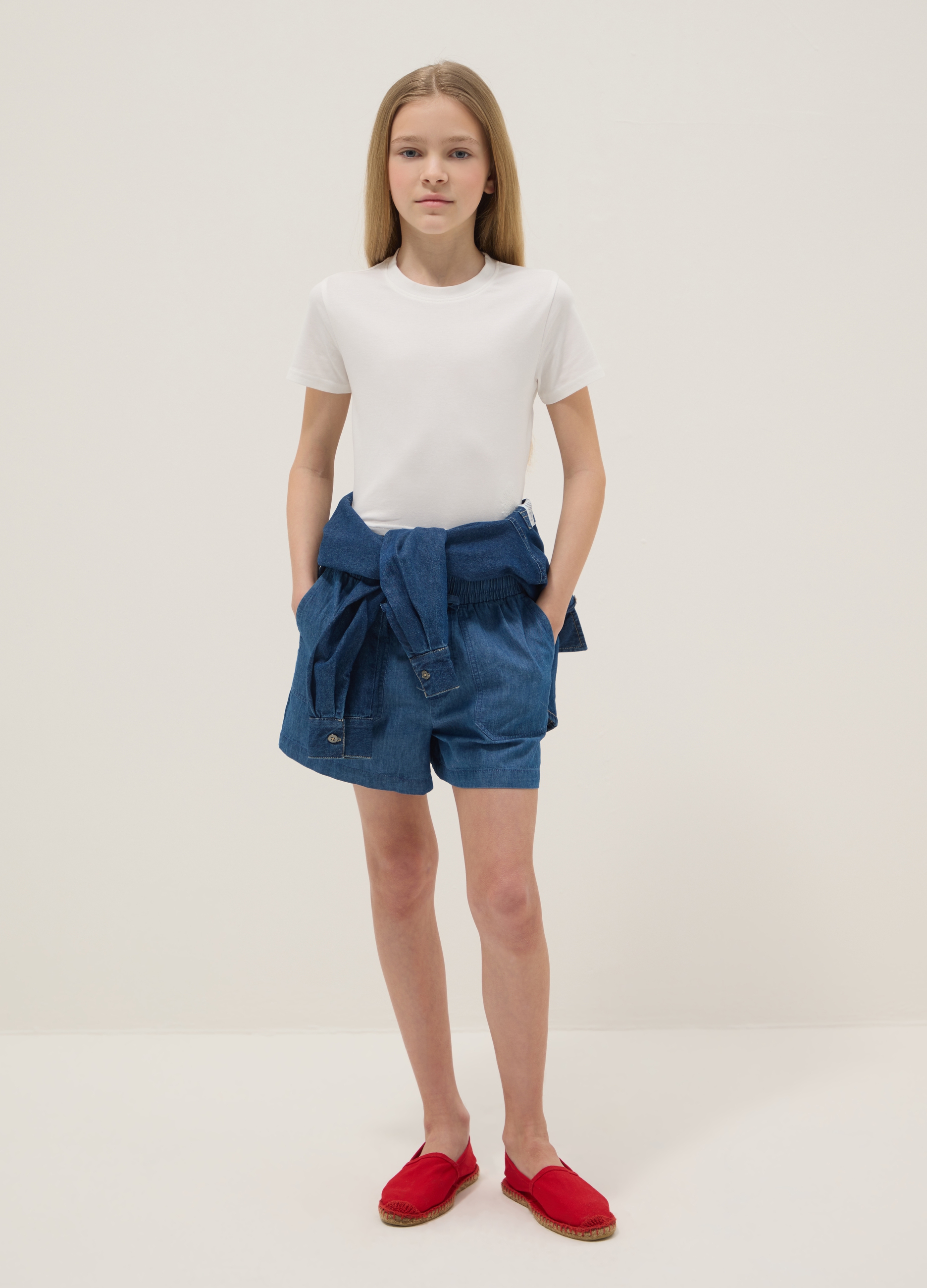 Republic Of Denim, Mädchen-shorts Aus Reinem Baumwoll-denim In Blau Mit Normalem Schnitt, Mädchen, Denim, Größe, 14-15