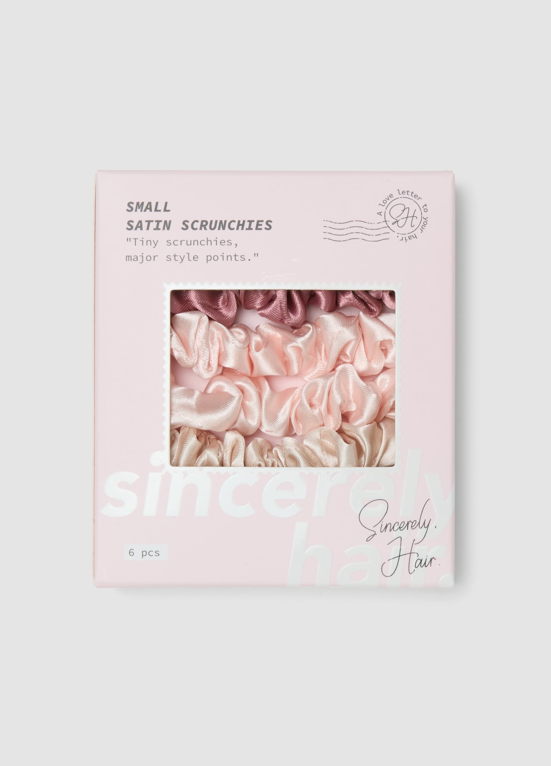 SINCERELY HAIR, Sincerely Hair Small Satin Scrunchies 6 Pezzi Pink & Mauve, Unisex, Multicolor, Taglia: FASUL