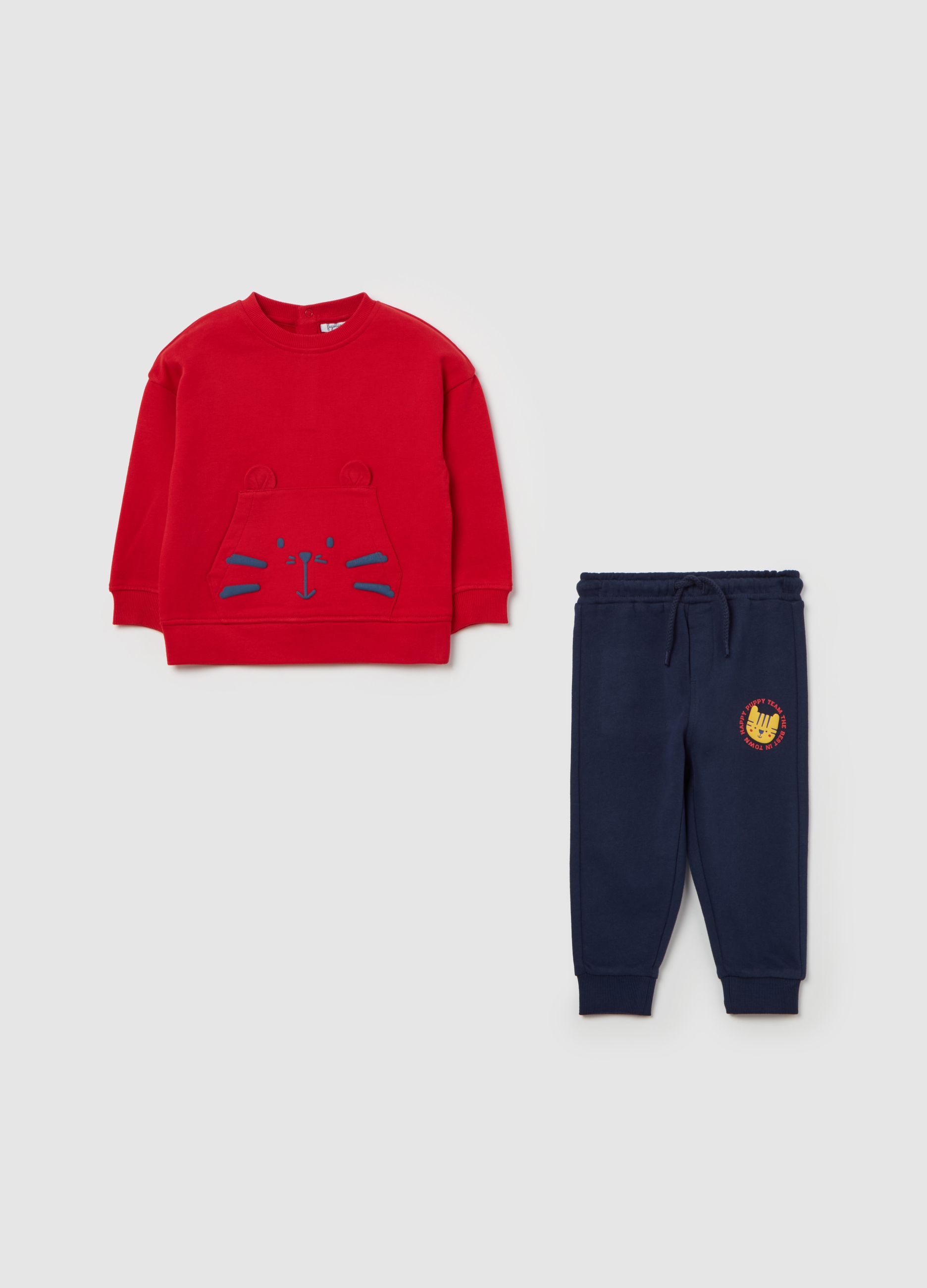 FAGOTTINO, Jogging Set In French Terry Con Stampa, Bambino, Multicolor, Taglia: 9-12