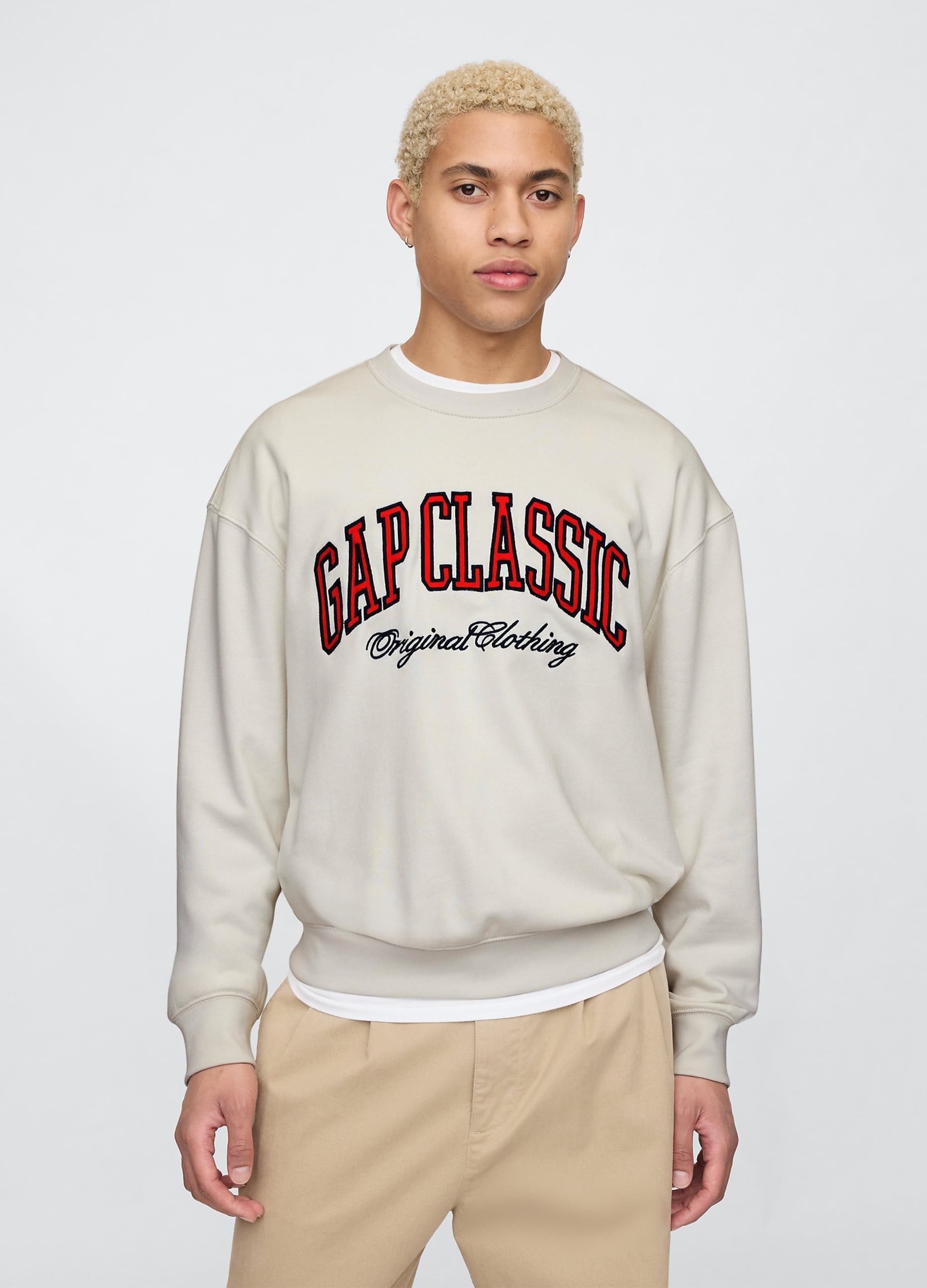 GAP, Felpa Girocollo Gap Classic, Uomo, Bianco, Taglia: XXL