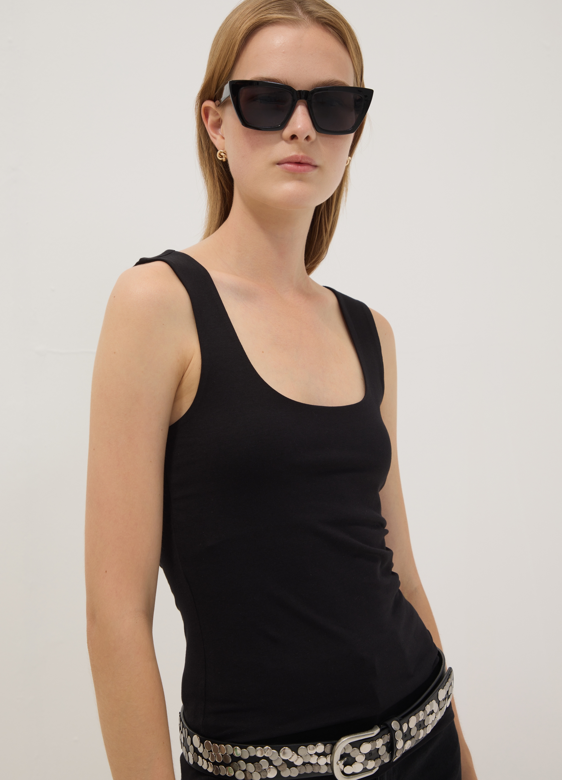 OVS, Tank Top Fitted Nero In Cotone Elasticizzato, Donna, Nero, Taglia: M