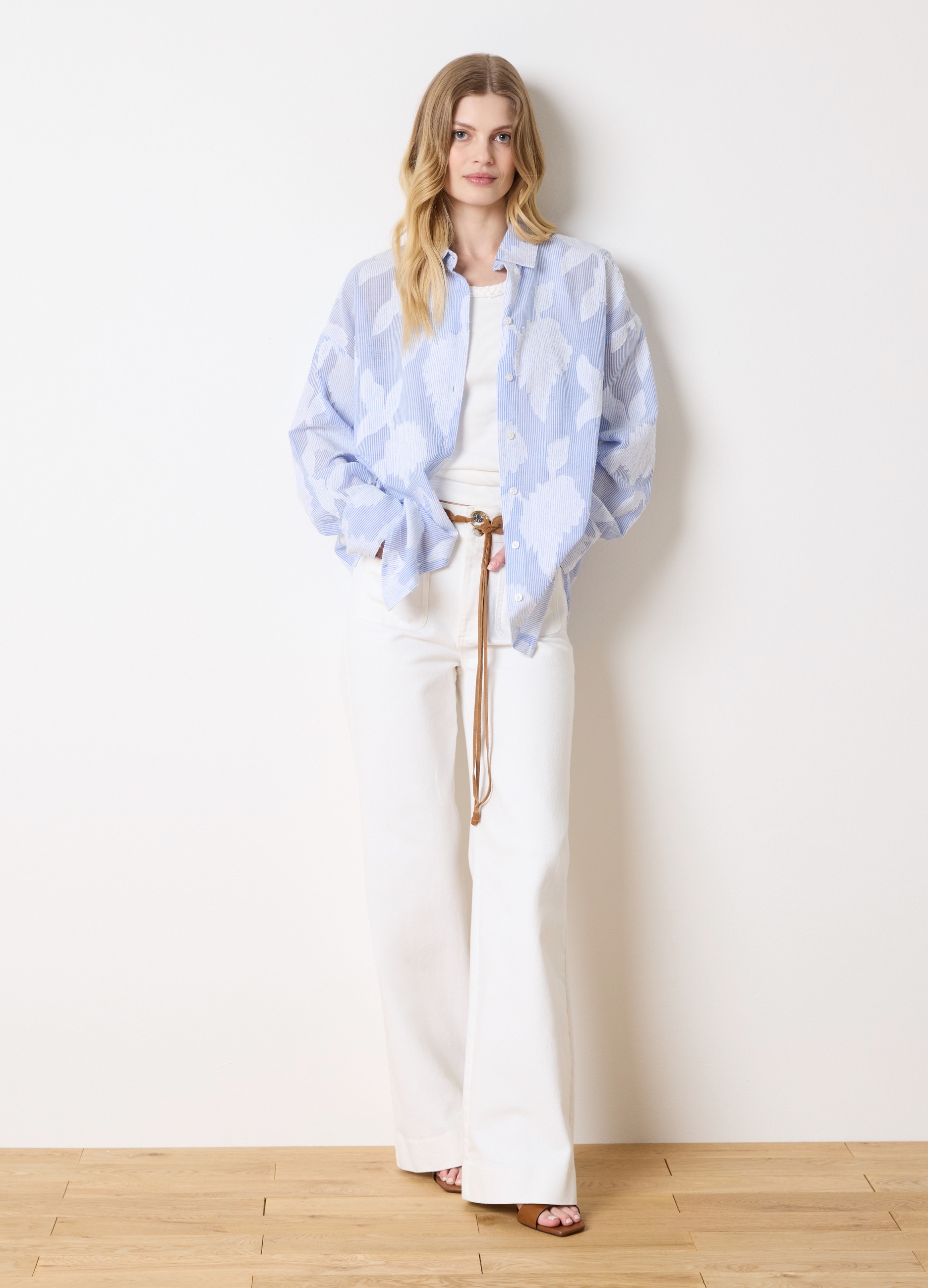 OVS, Camicia A Righe Sottili Con Ricamo, Donna, Multicolor, Taglia: S